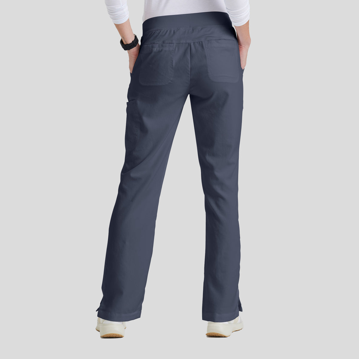 Mia 6-Pocket Low-Rise Straight Leg Scrub Pant | Steel