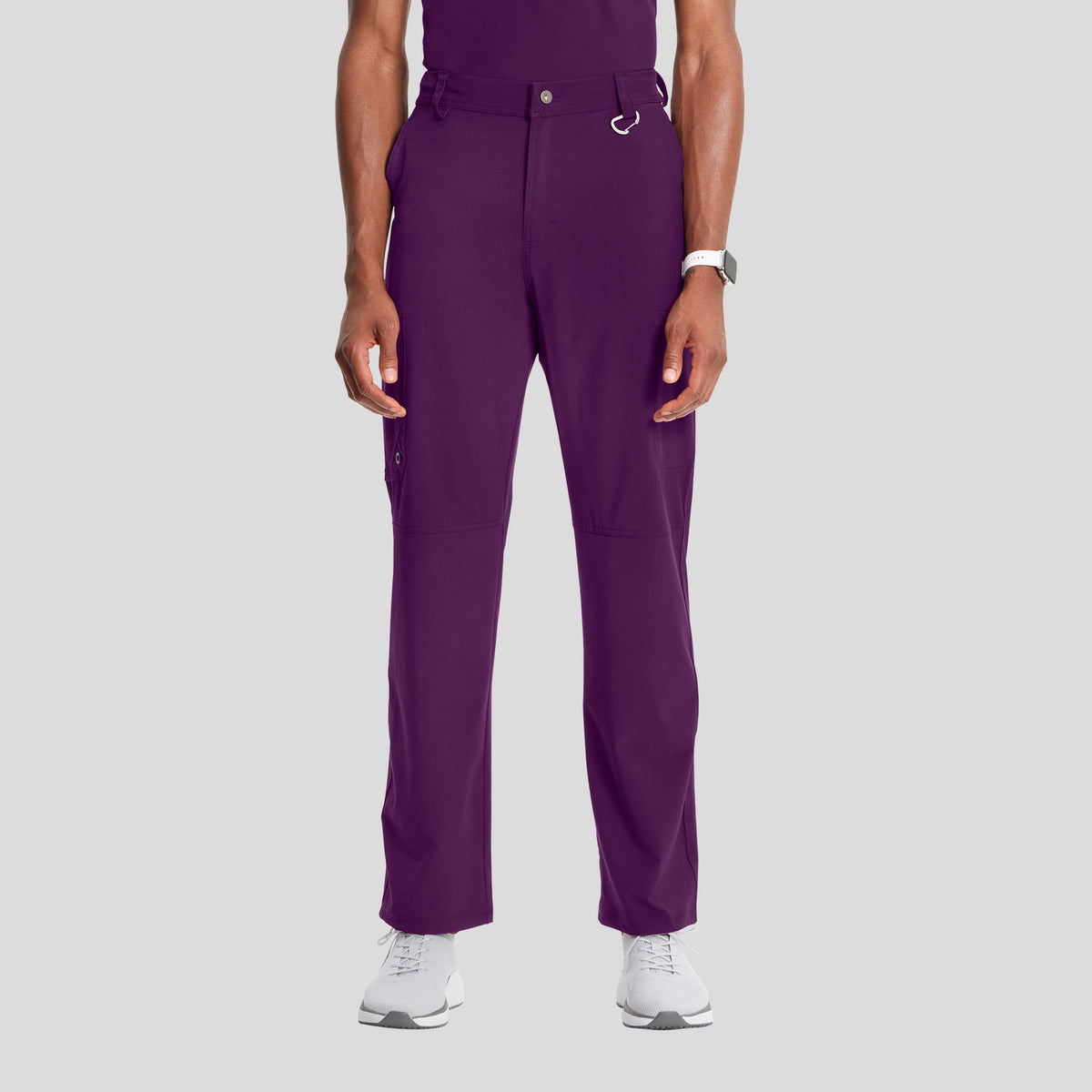 Men's Zip Fly Cargo Scrub Pant | Eggplant