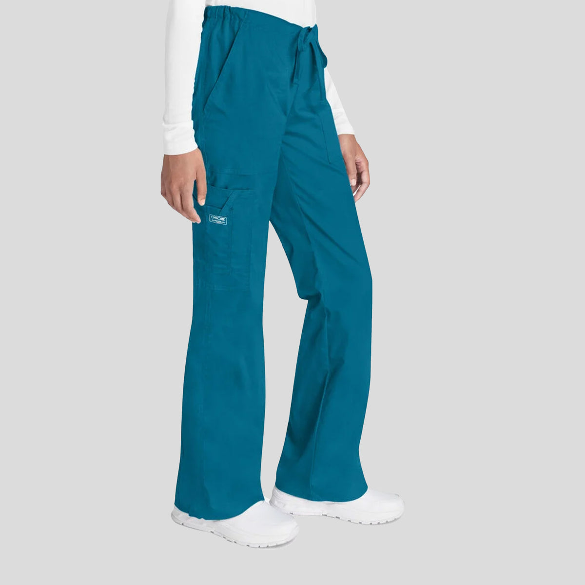 Flare Leg Drawstring Scrub Pant | Caribbean