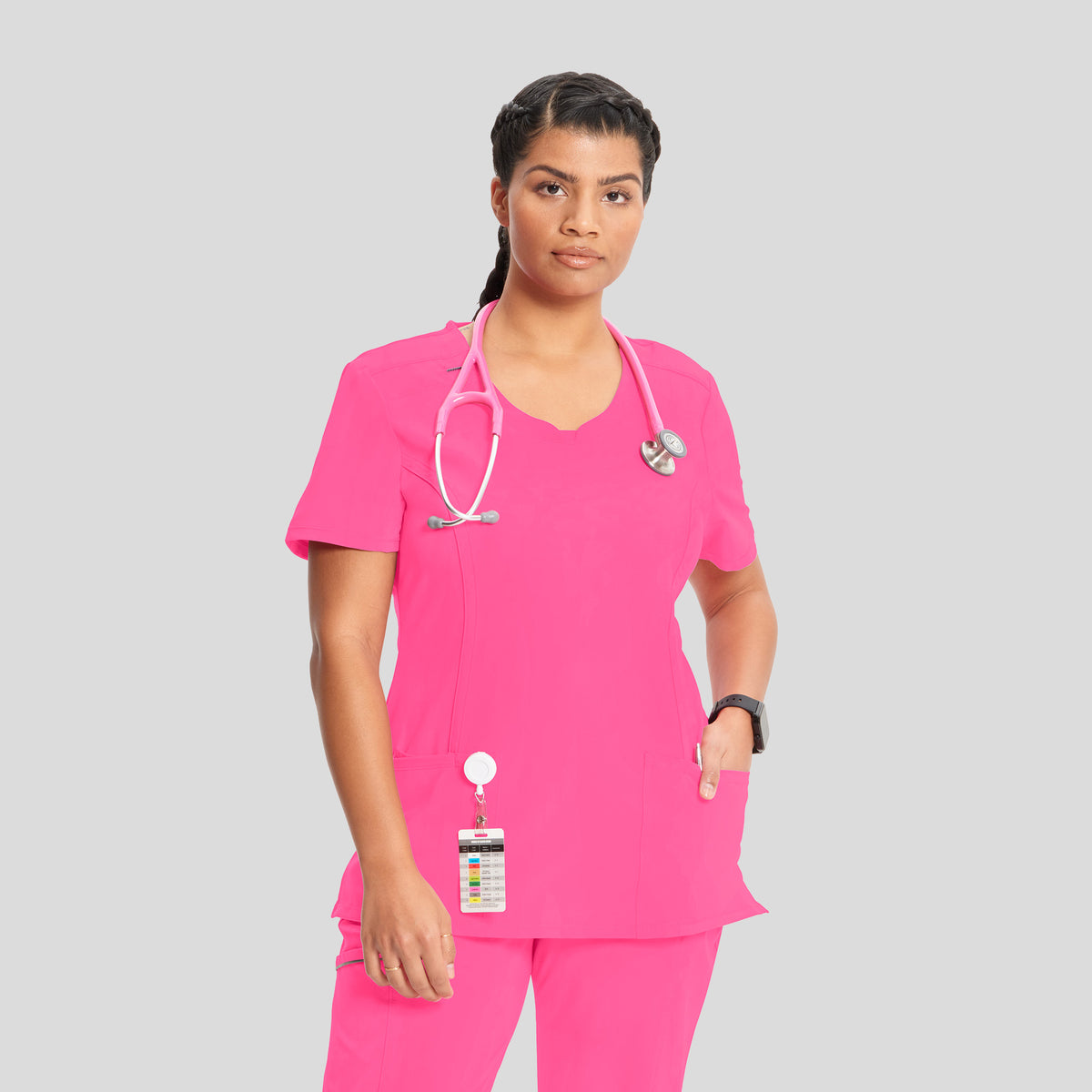 Women's Round Neck Top | Carmine Pink