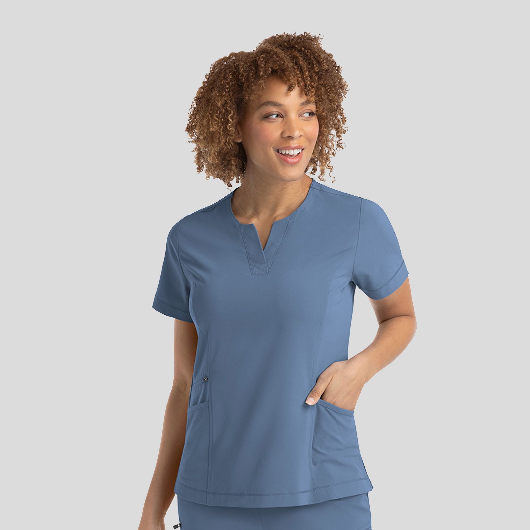 Notched Crew Neck Top | Glazier Lake