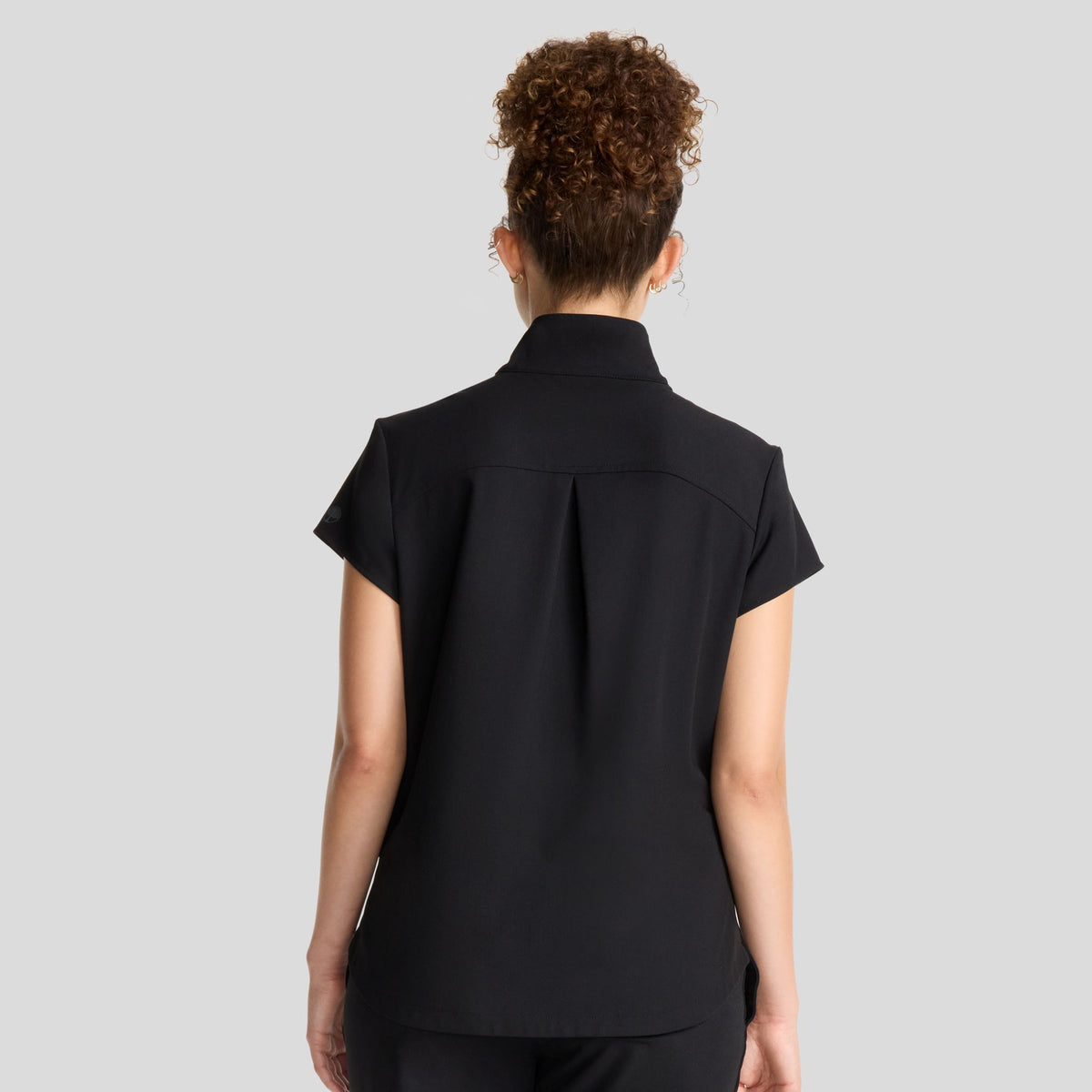 Women's Bella Quarter Zip Scrub Top | Black