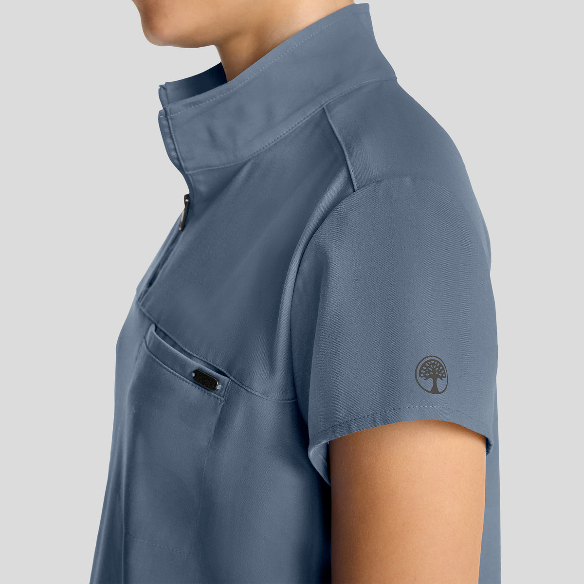 Women's Bella Quarter Zip Scrub Top | Twilight Blue