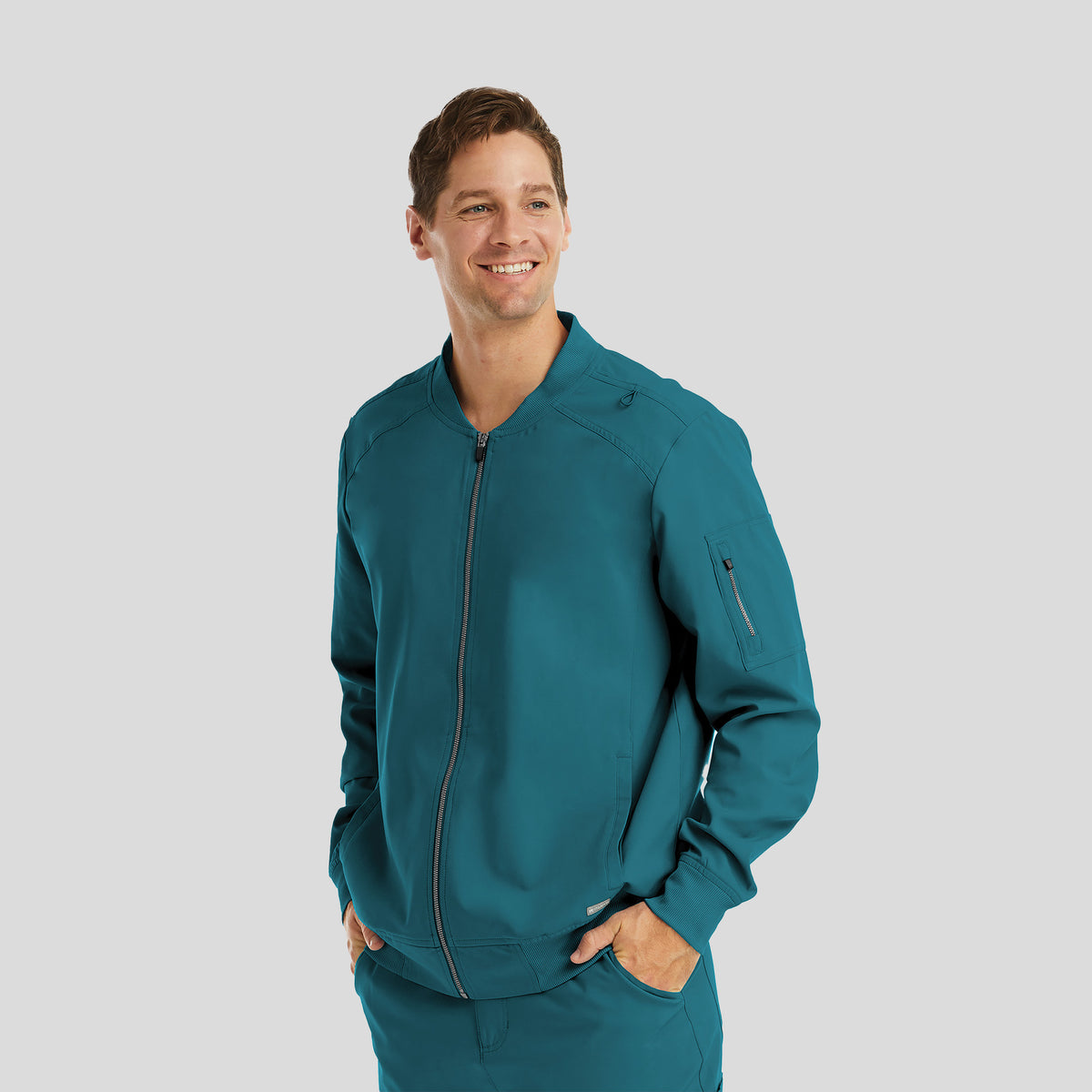 Menβs Full Zip Bomber Jacket | Caribbean