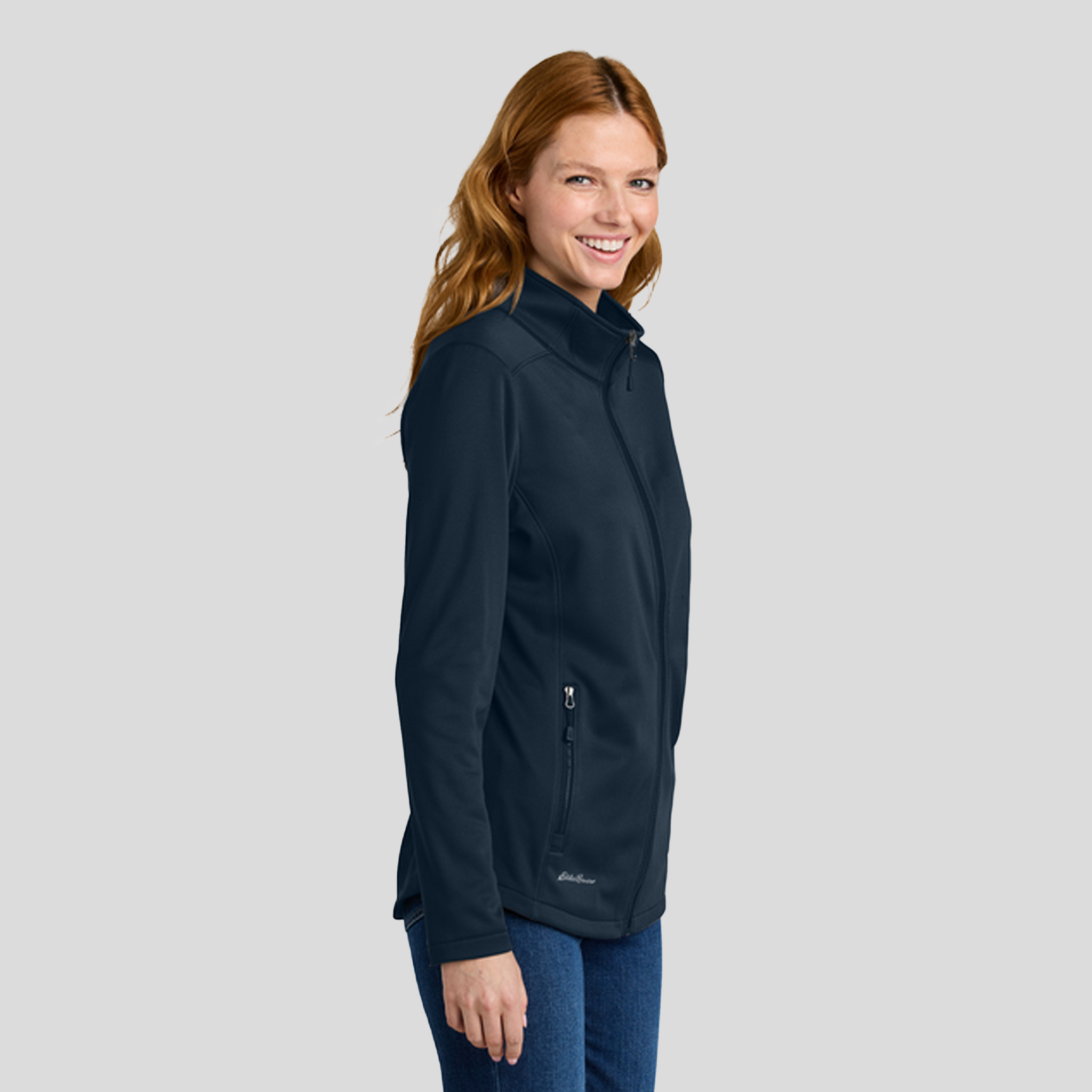 Womenβs Smooth Mid Layer Fleece Full-Zip | River Blue Navy