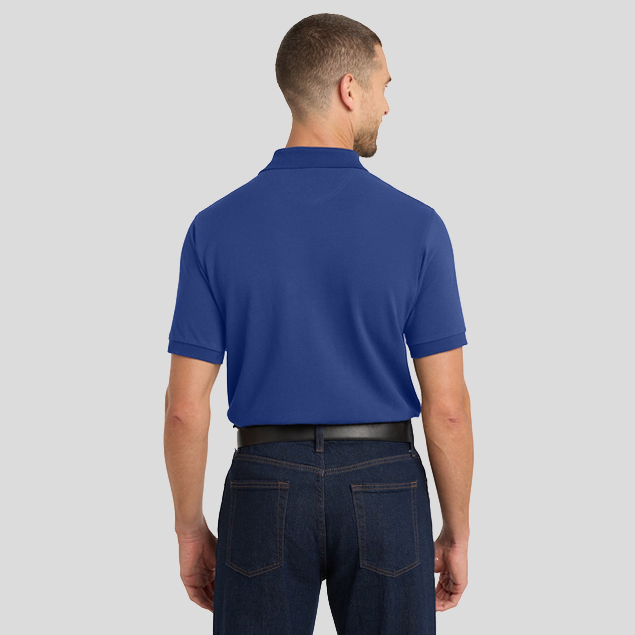 Heavyweight Cotton Pique Polo | Royal