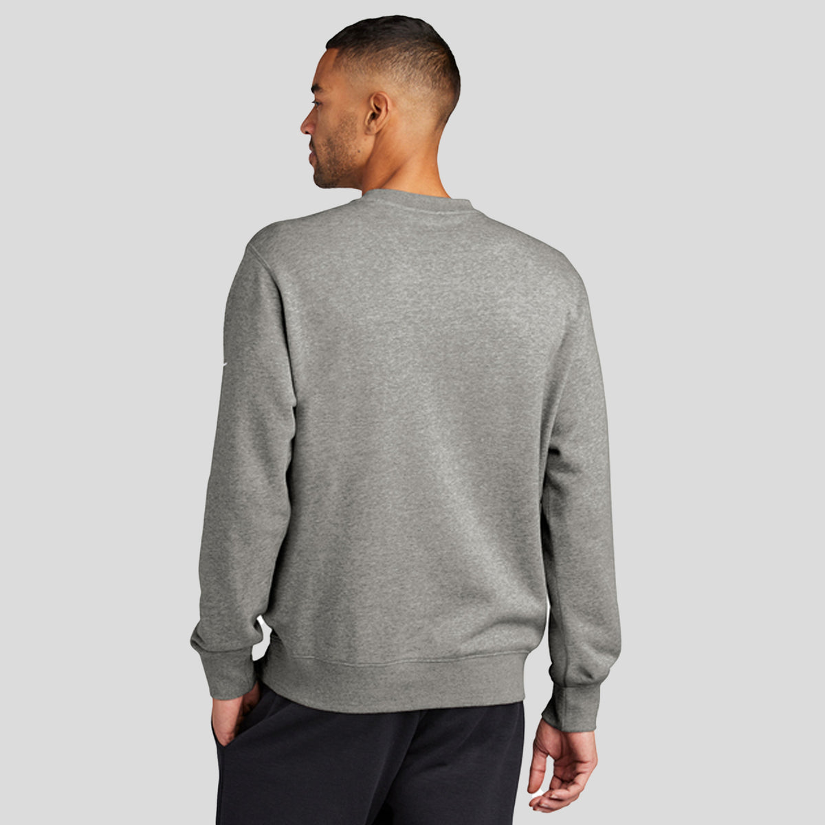 Club Fleece Sleeve Swoosh Crew | Dark Grey Heather