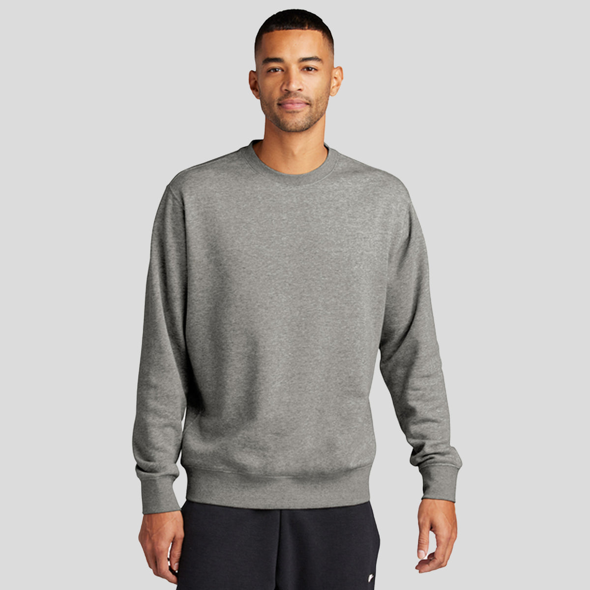 Club Fleece Sleeve Swoosh Crew | Dark Grey Heather