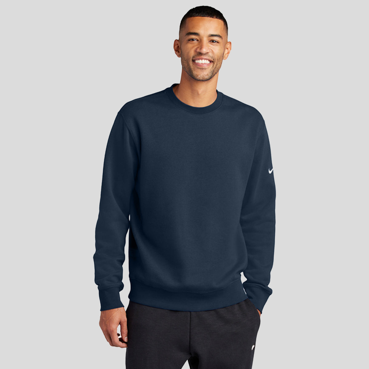 Club Fleece Sleeve Swoosh Crew | Midnight Navy