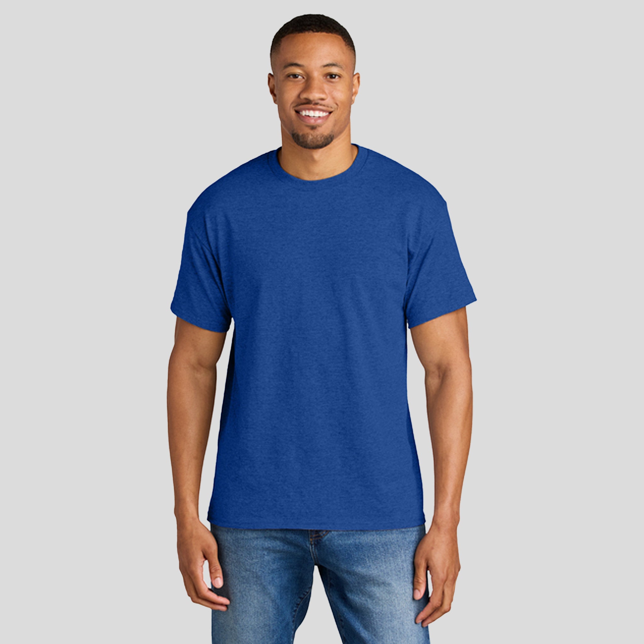 Gildanยฎ DryBlendยฎ 50 Cotton/50 Poly T-Shirt | Heather Deep Royal