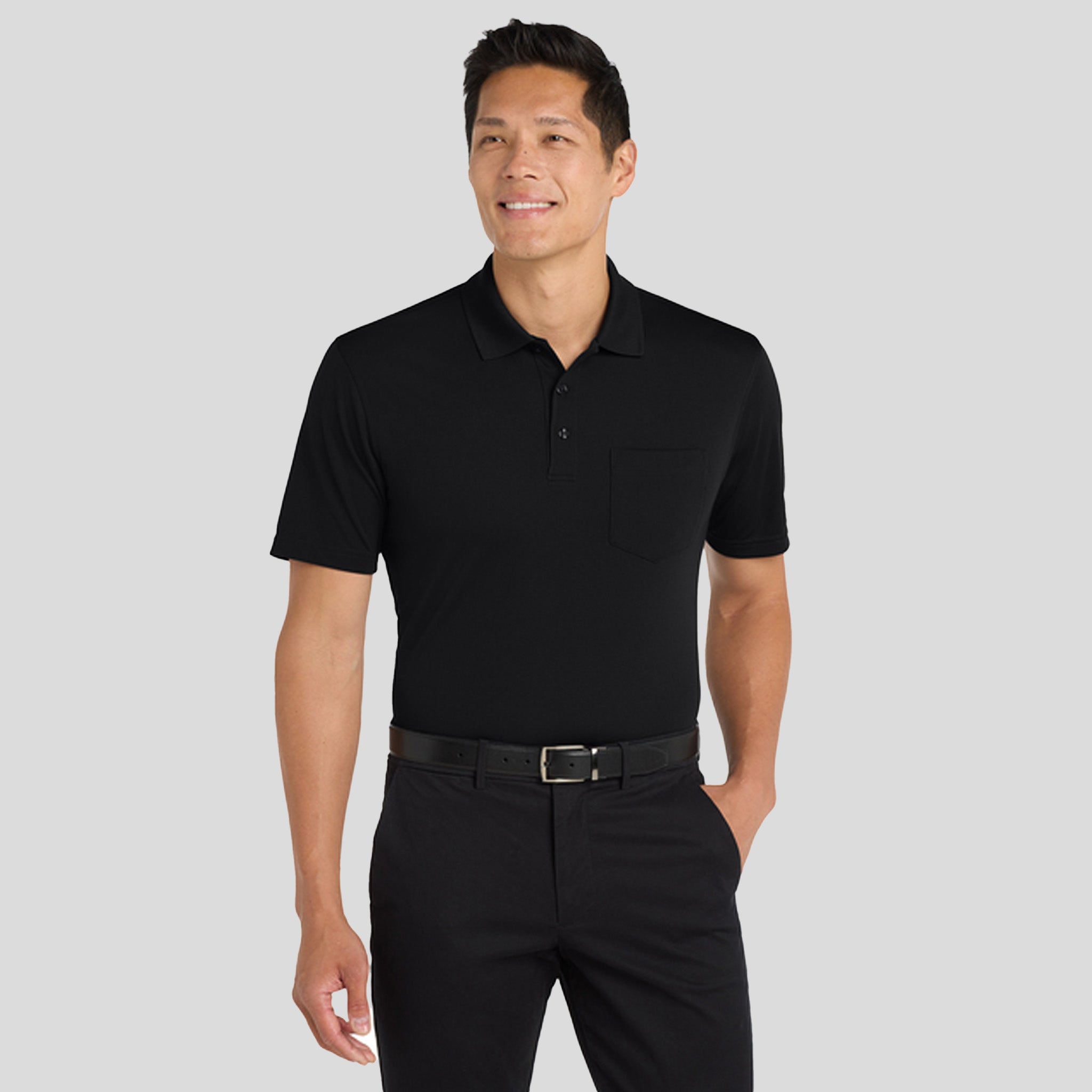 Dry Zoneยฎ UV Micro-Mesh Pocket Polo | Deep Black