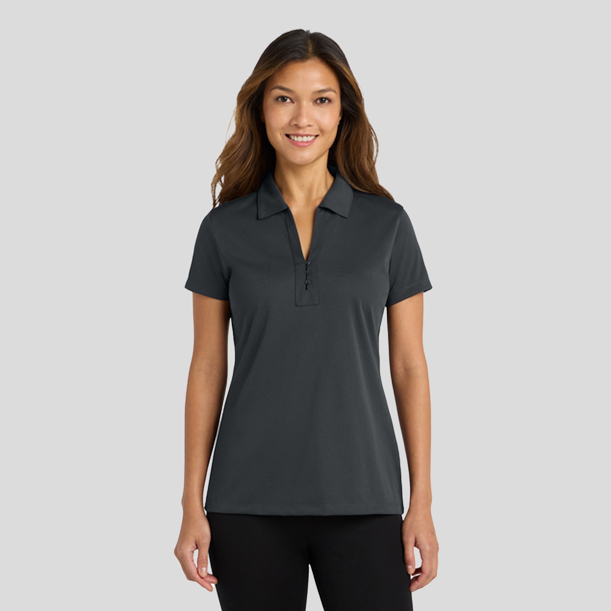 Women's Tech Pique Polo | Grey Smoke