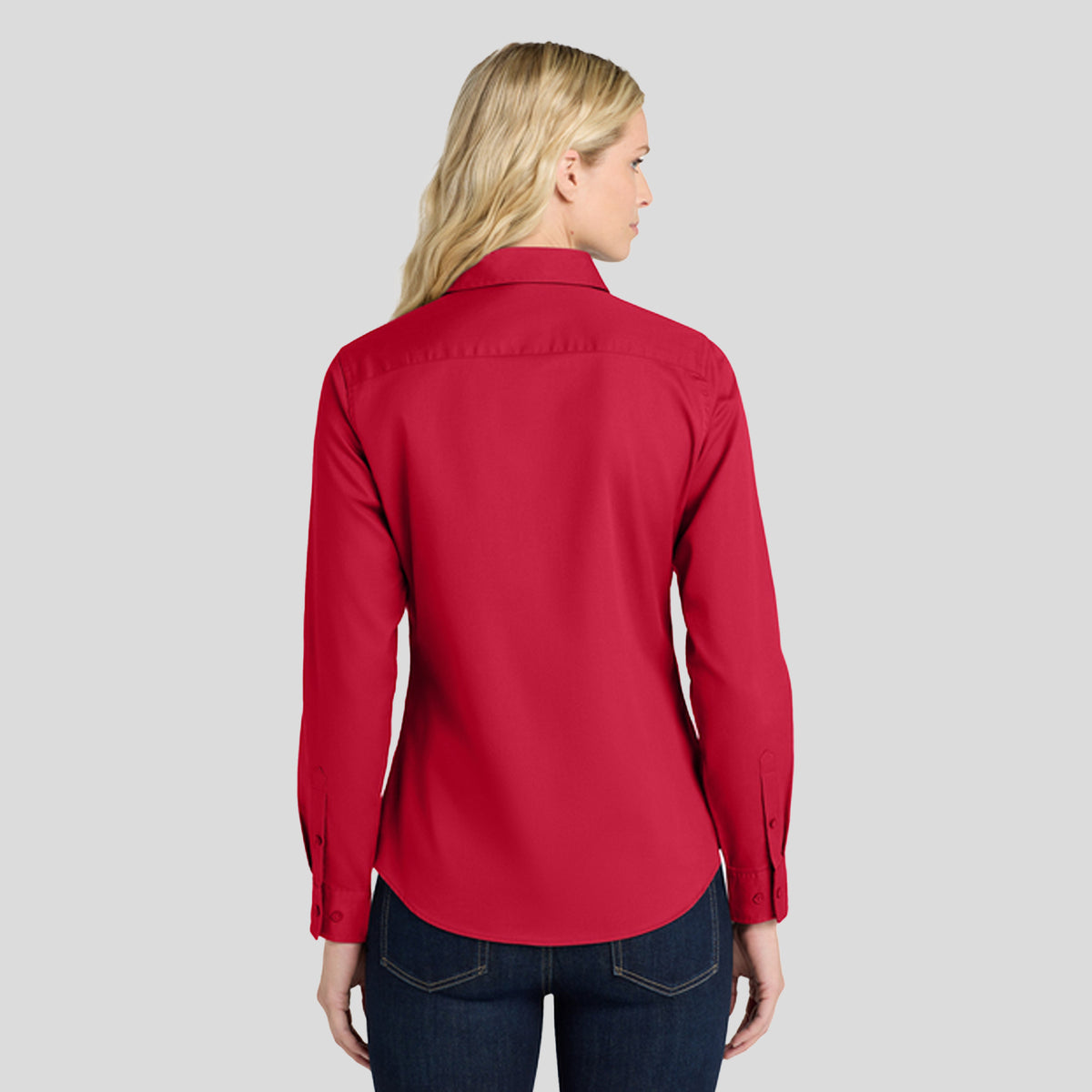 Women's Long Sleeve Easy Care Shirt | Red/Light Stone