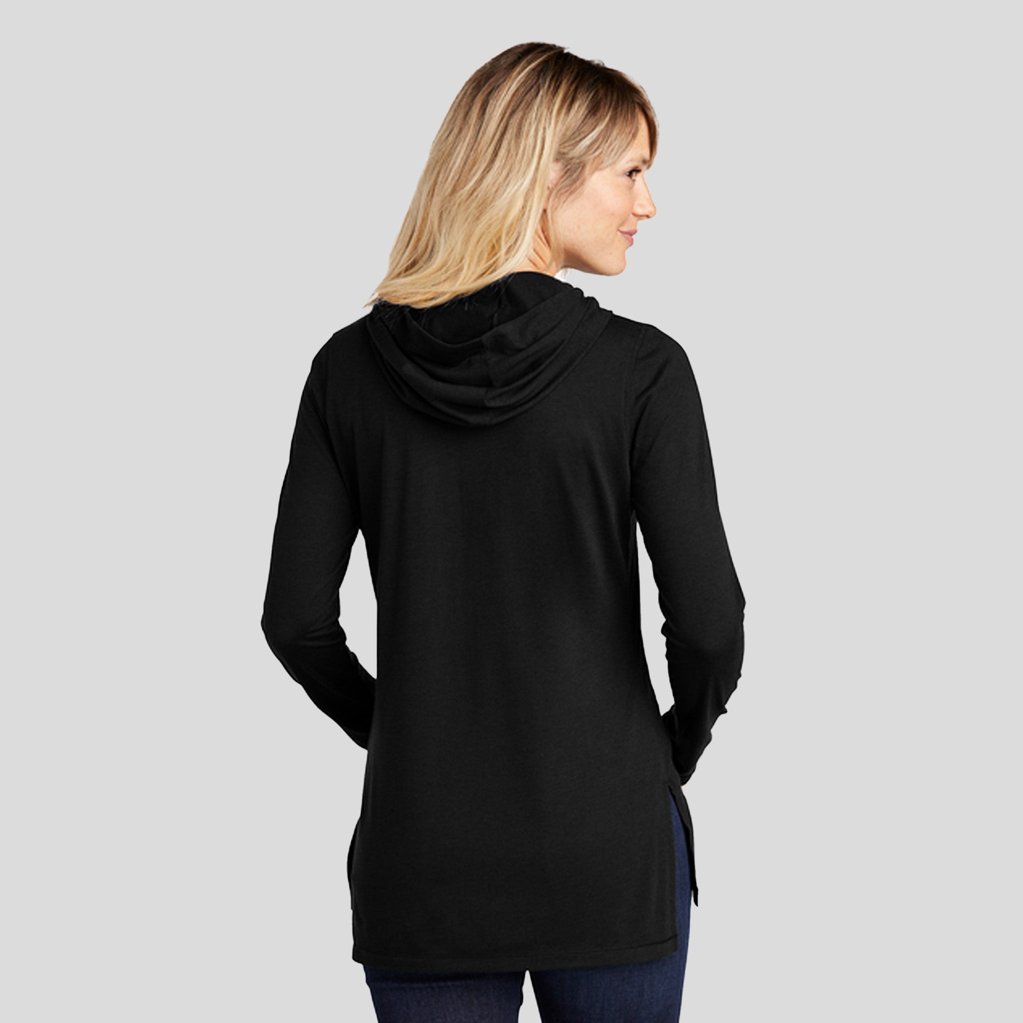 Women's PosiChargeยฎ Tri-Blend Wicking Long Sleeve Hoodie | Black Triad Solid