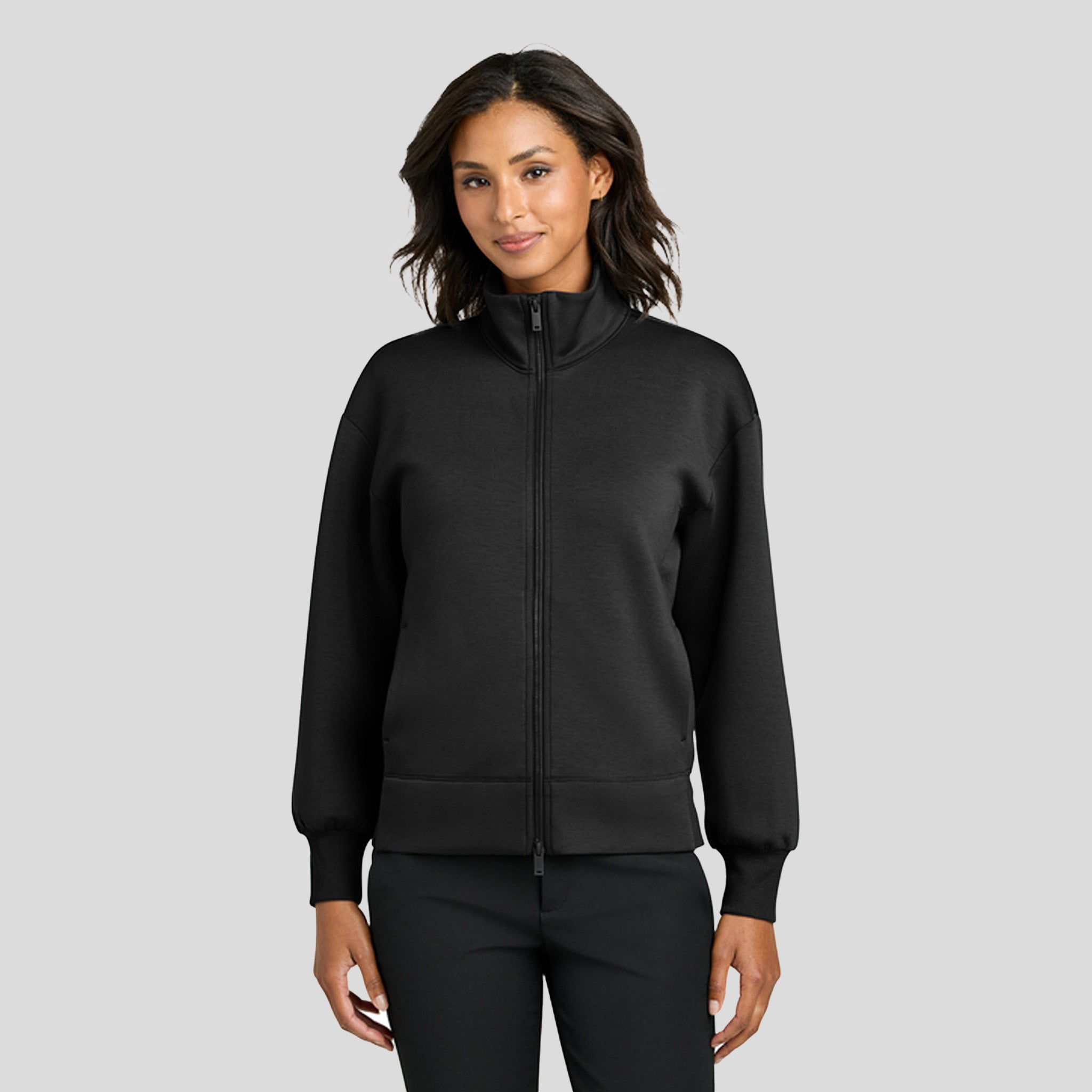 Womenβs Soft Spacer Full-Zip | Deep Black
