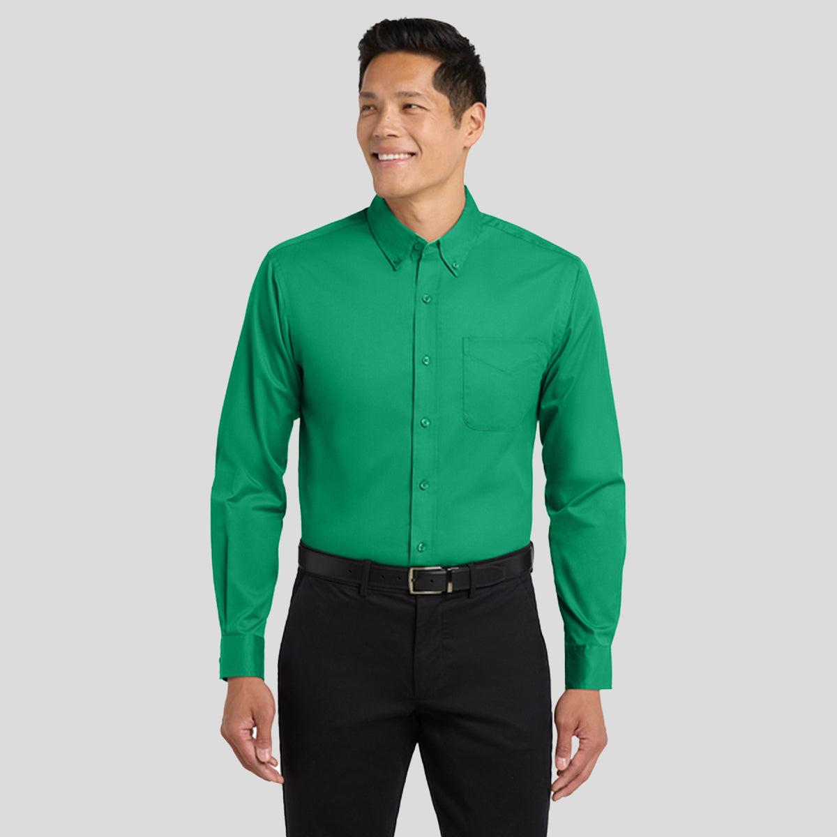 Long Sleeve Easy Care Shirt | Court Green