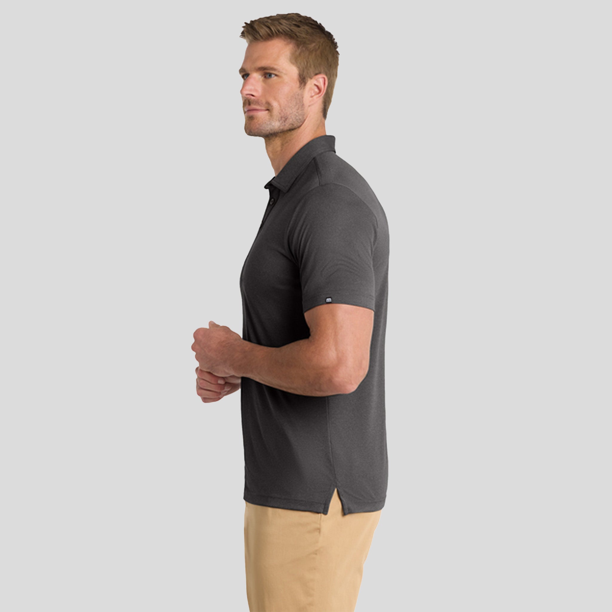 Coto Performance Polo | Quiet Shade Grey/ Black