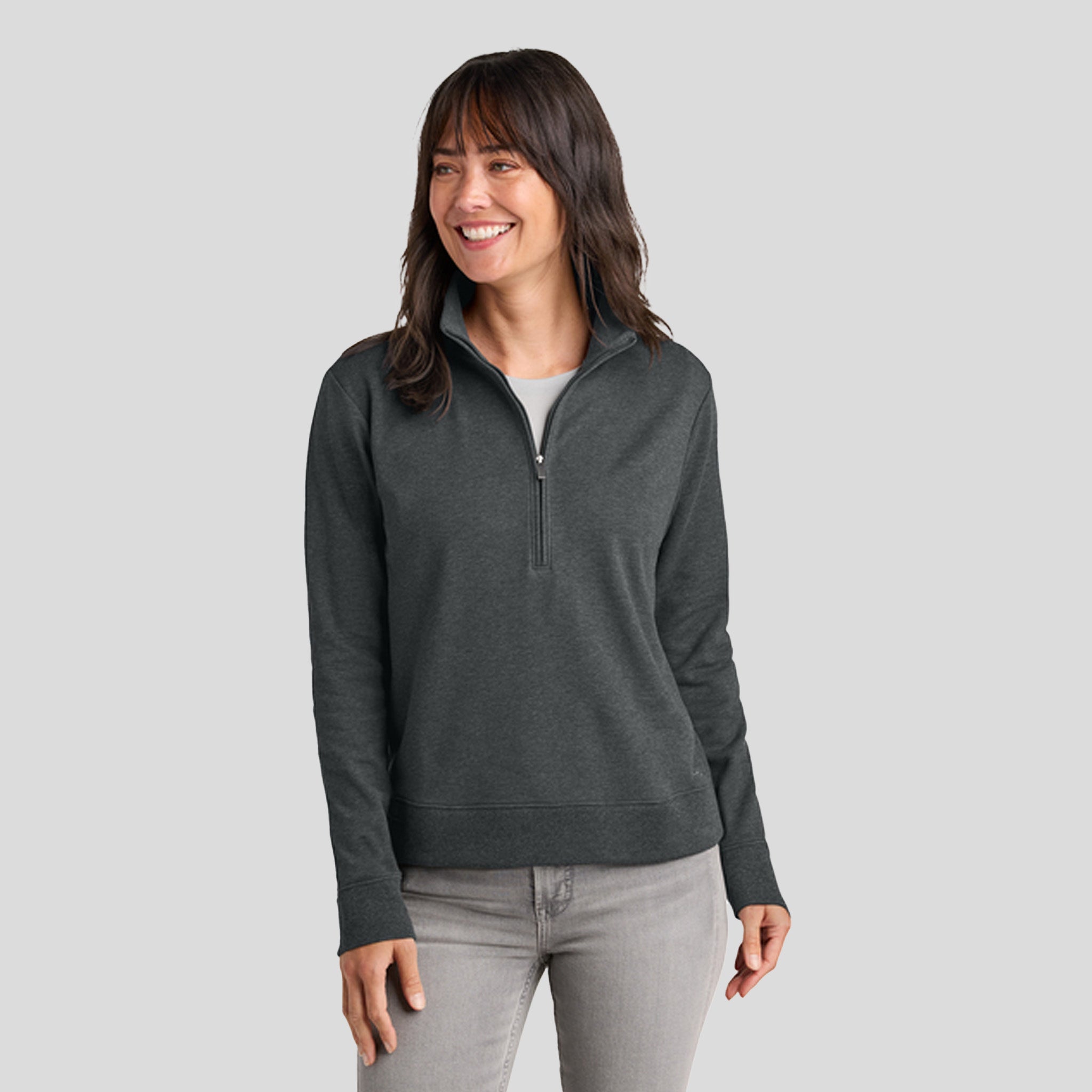 Womenโs Ocean Villa 1/4-Zip | Dark Grey Heather