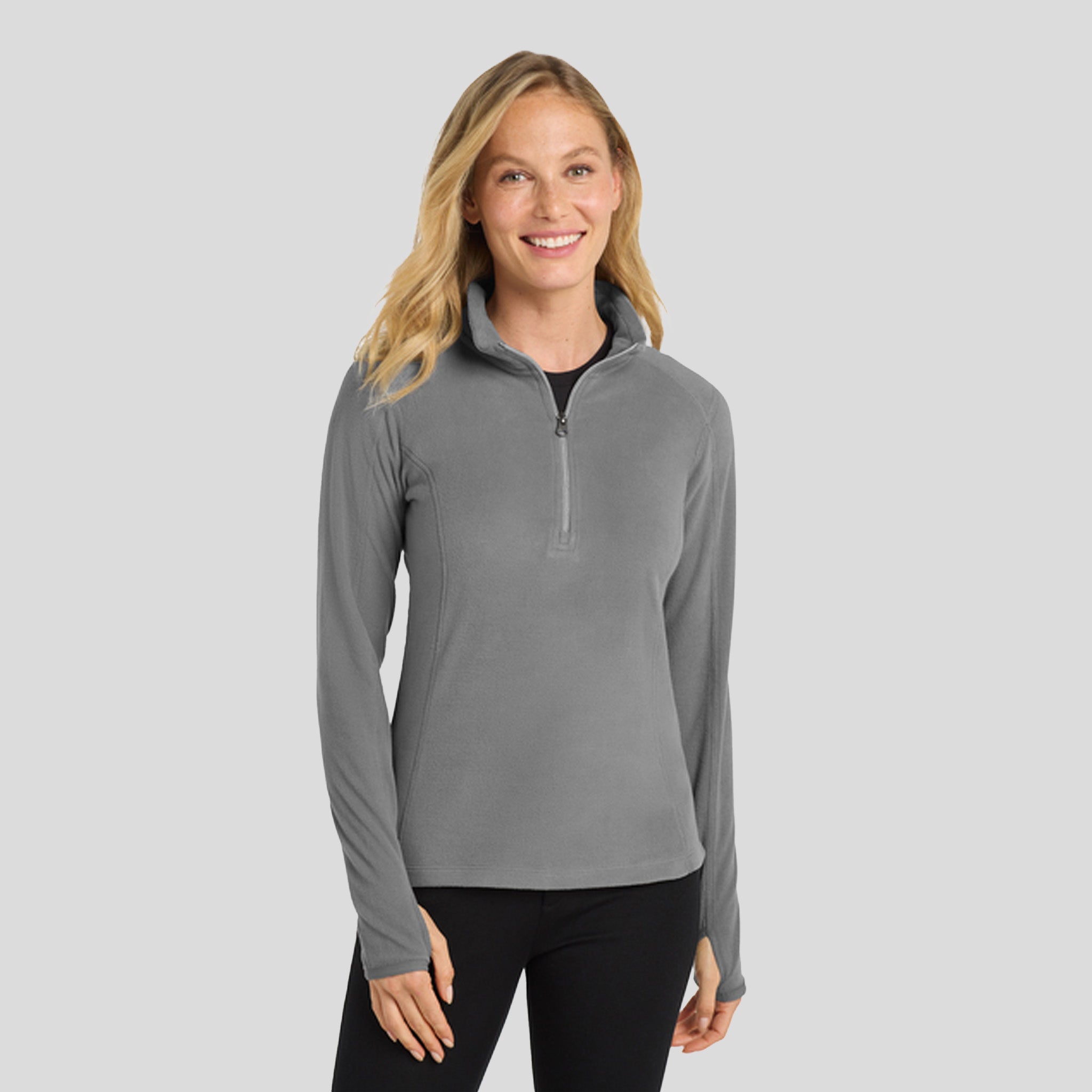 Women's Microfleece 1/2-Zip Pullover | Pearl Grey