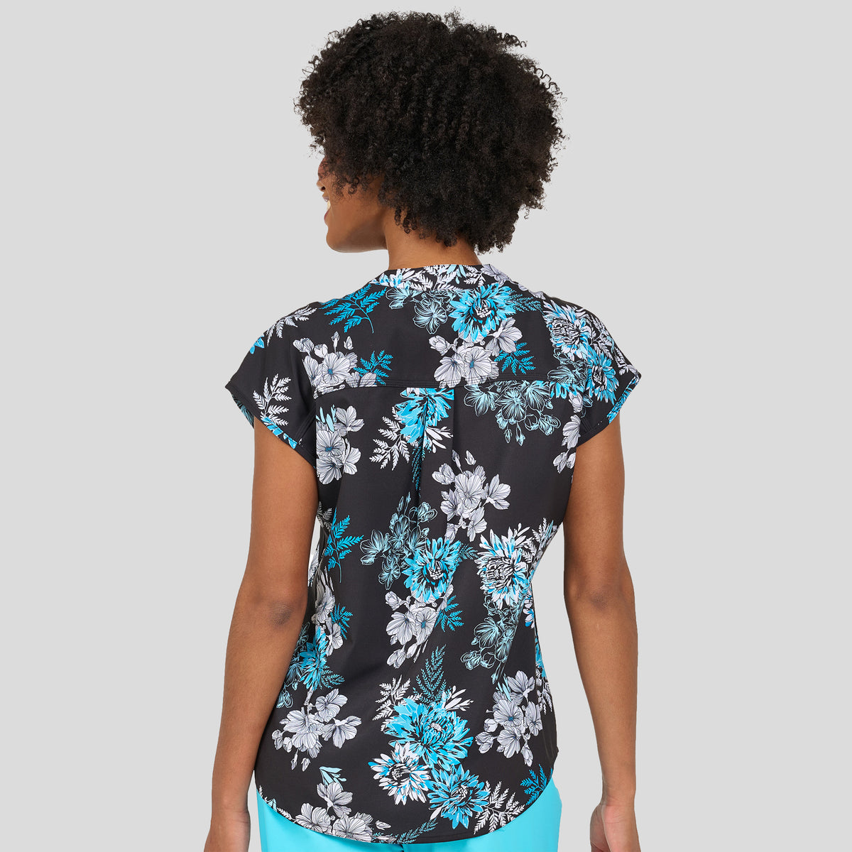 Diana Print Top | Blooming Turq