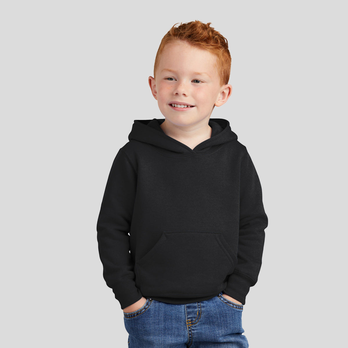 Toddler Core Fleece Pullover Hooded Sweatshirt | Jet Black