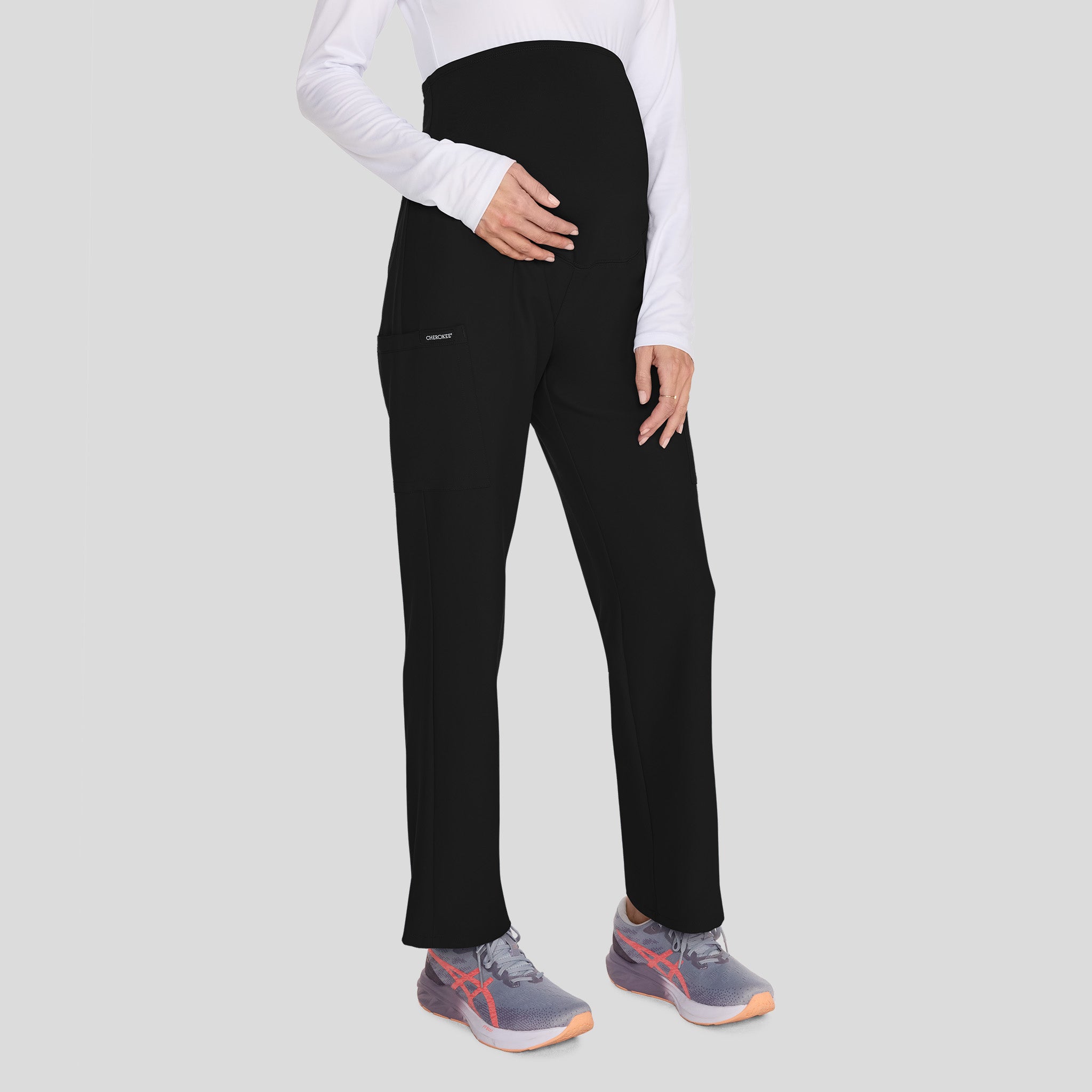 Maternity 3-Pocket Straight Leg Scrub Pant | Black