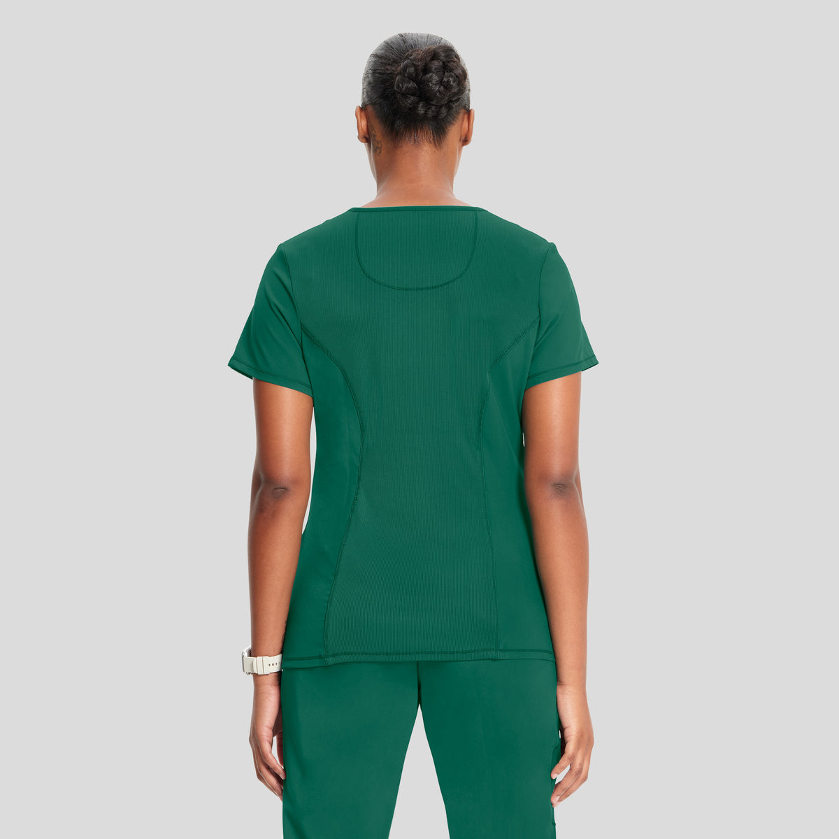 Infinity Mock Wrap Solid Scrub Top | Hunter