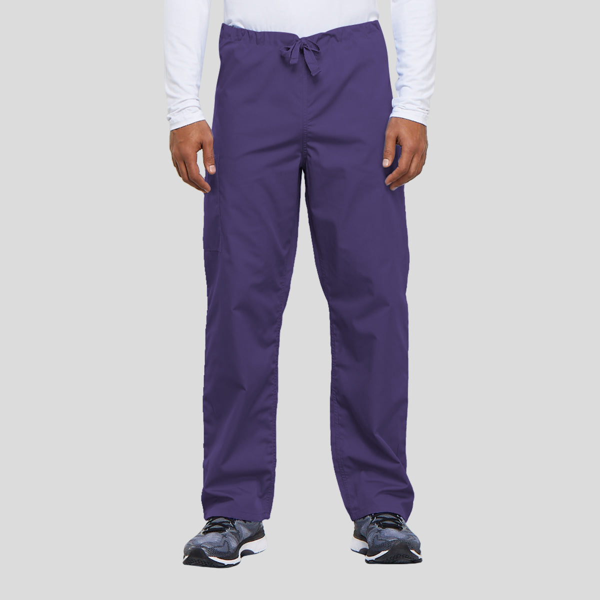 Unisex Drawstring Cargo Scrub Pant | Grape