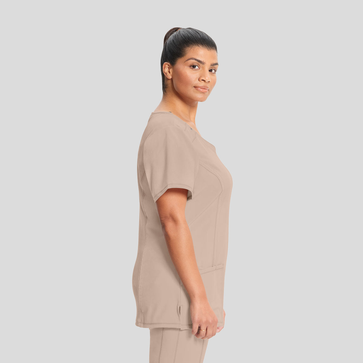Women's Round Neck Top | Khaki