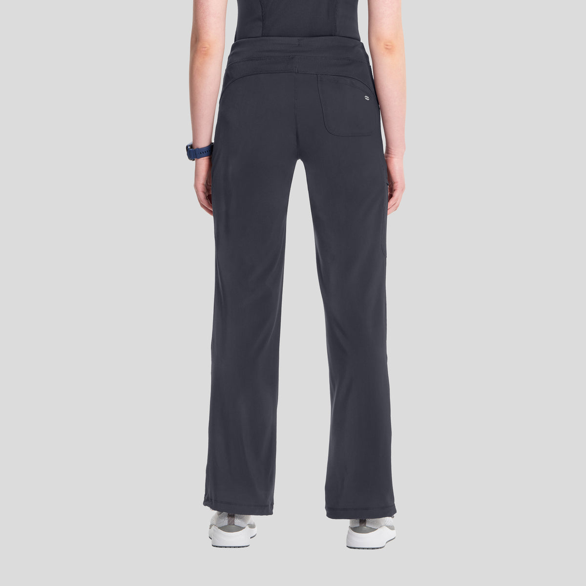 Rib Knit Drawstring Waist Scrub Pant | Pewter