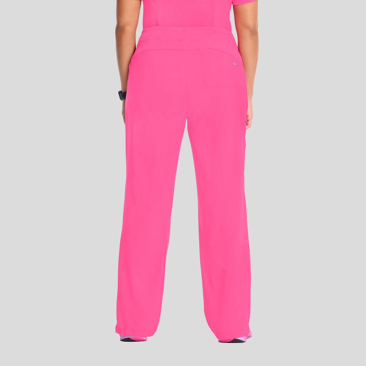 Rib Knit Drawstring Waist Scrub Pant | Carmine Pink