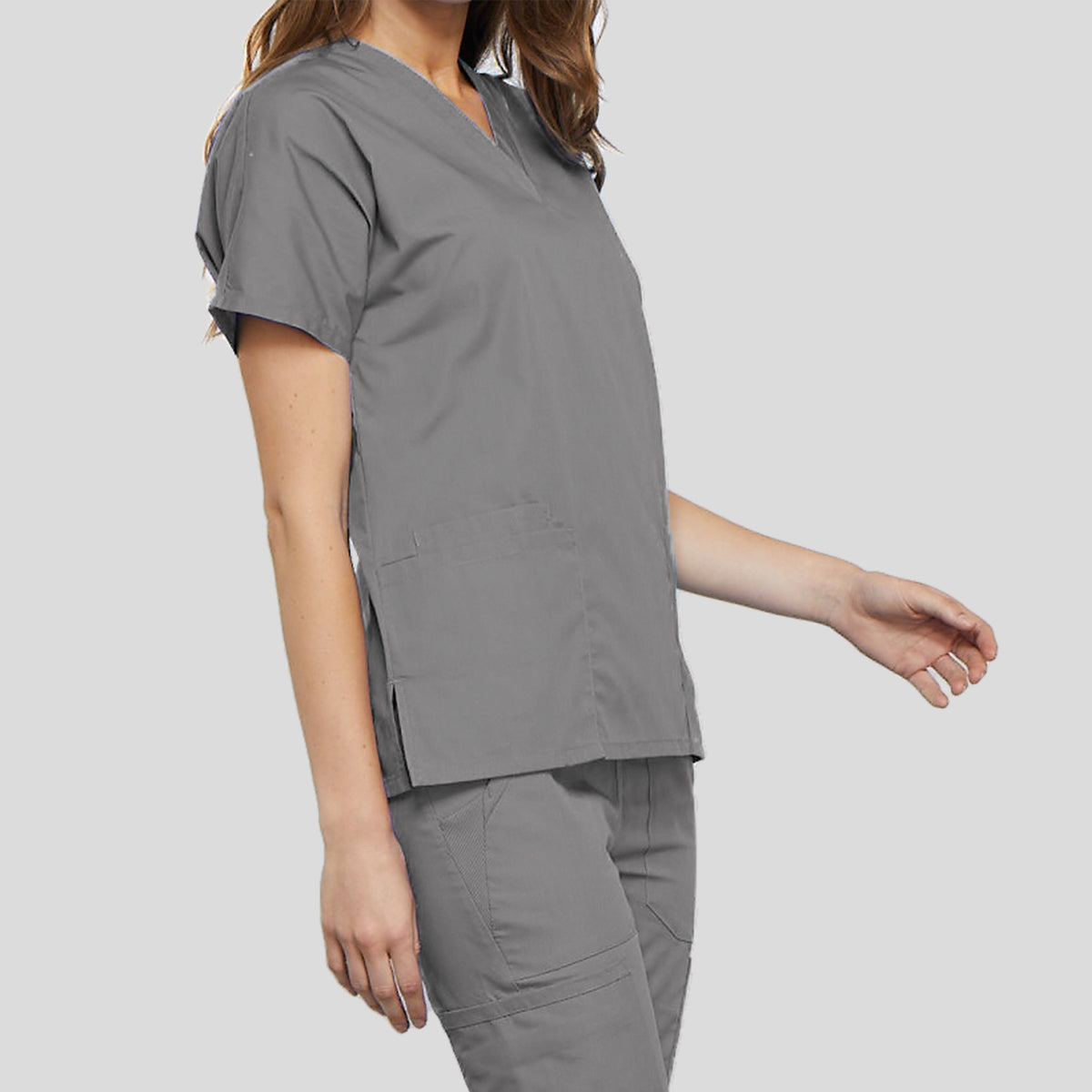 Women's V-Neck 2 Pocket | Grey