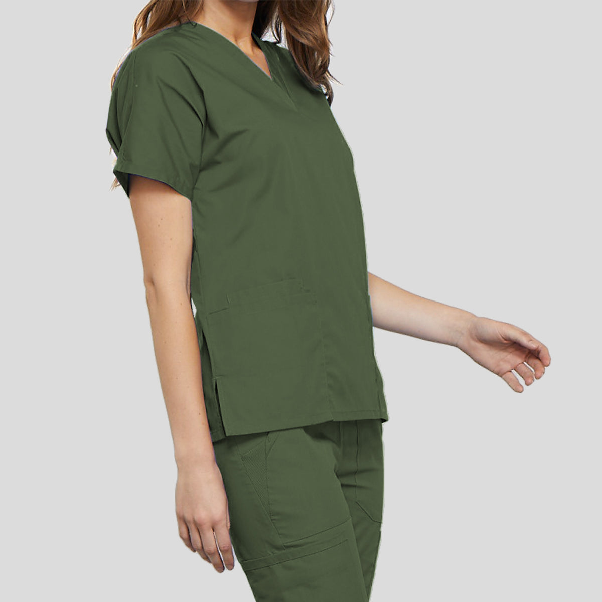 Women's V-Neck 2 Pocket | Olive