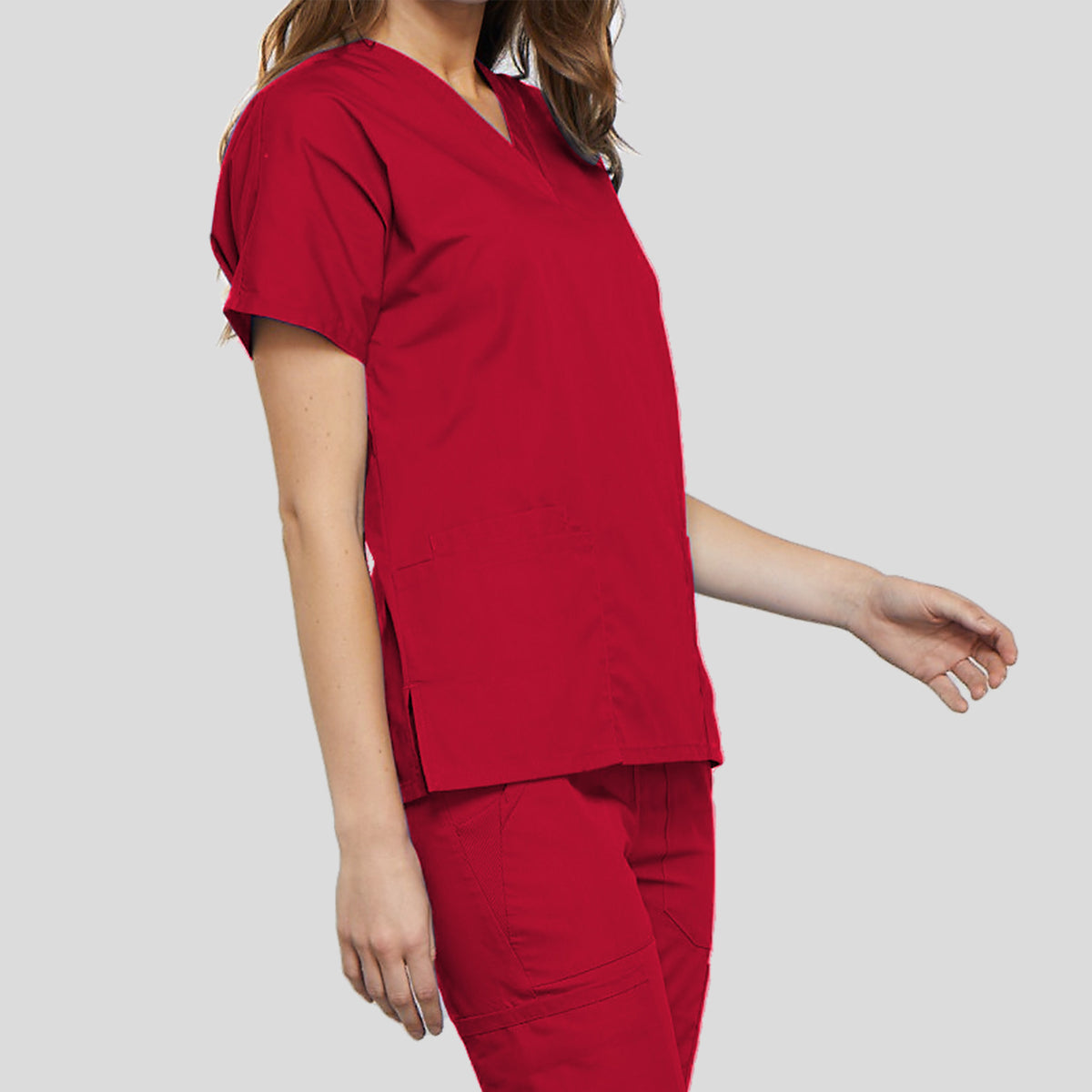 Women's V-Neck 2 Pocket | Red