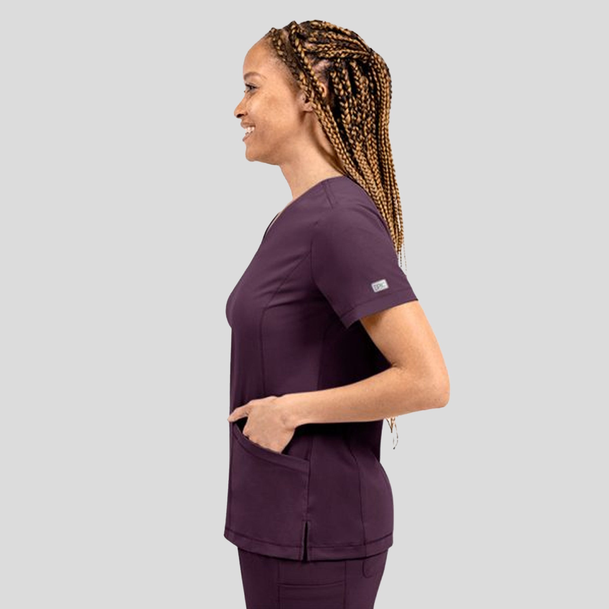 Women's V-Neck Top | Raisin