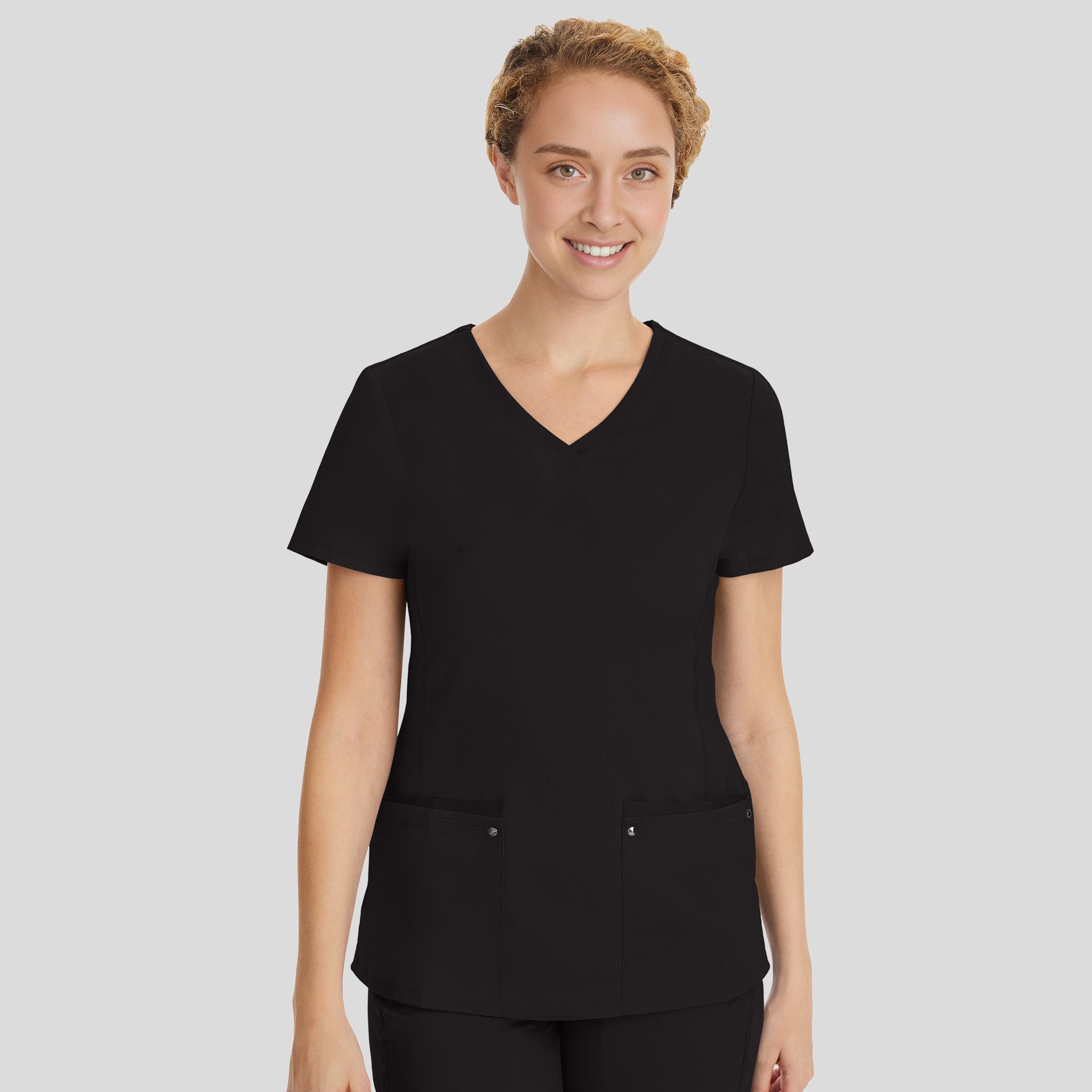 Juliet V-Neck Yoga Scrub Top | Black