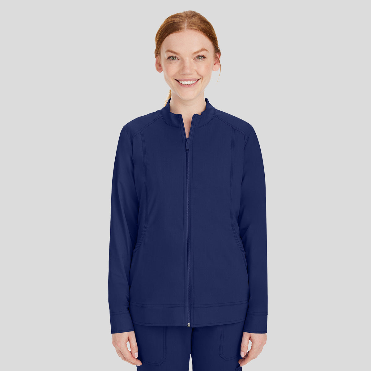 Dakota Zip Front Scrub Jacket | Navy