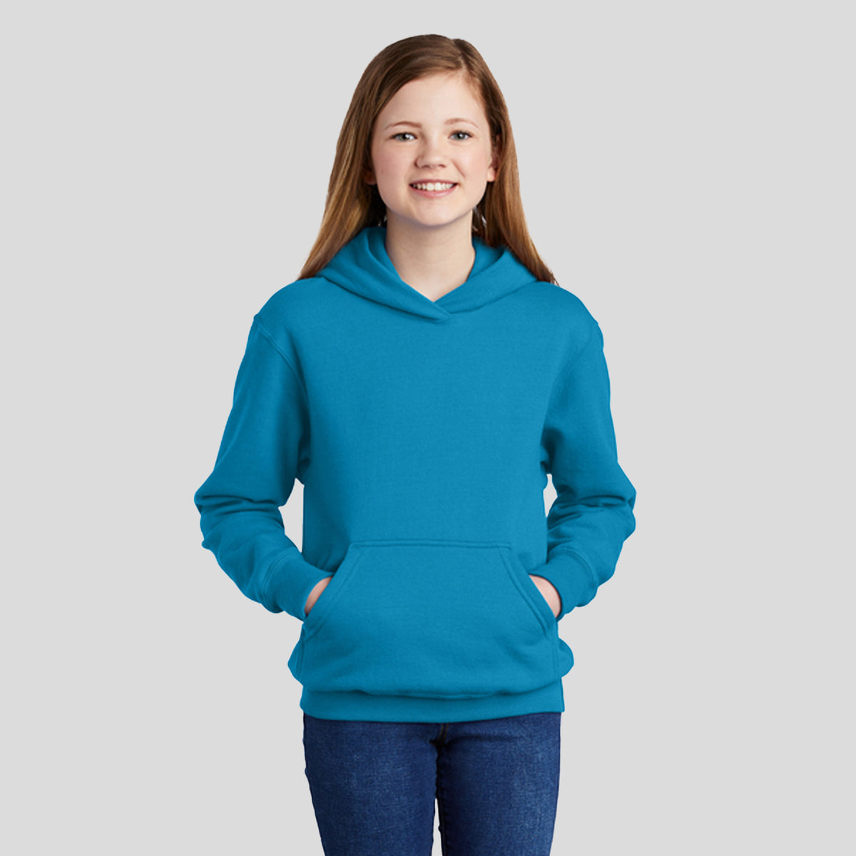 Youth Core Fleece Pullover Hooded Sweatshirt | Neon Blue