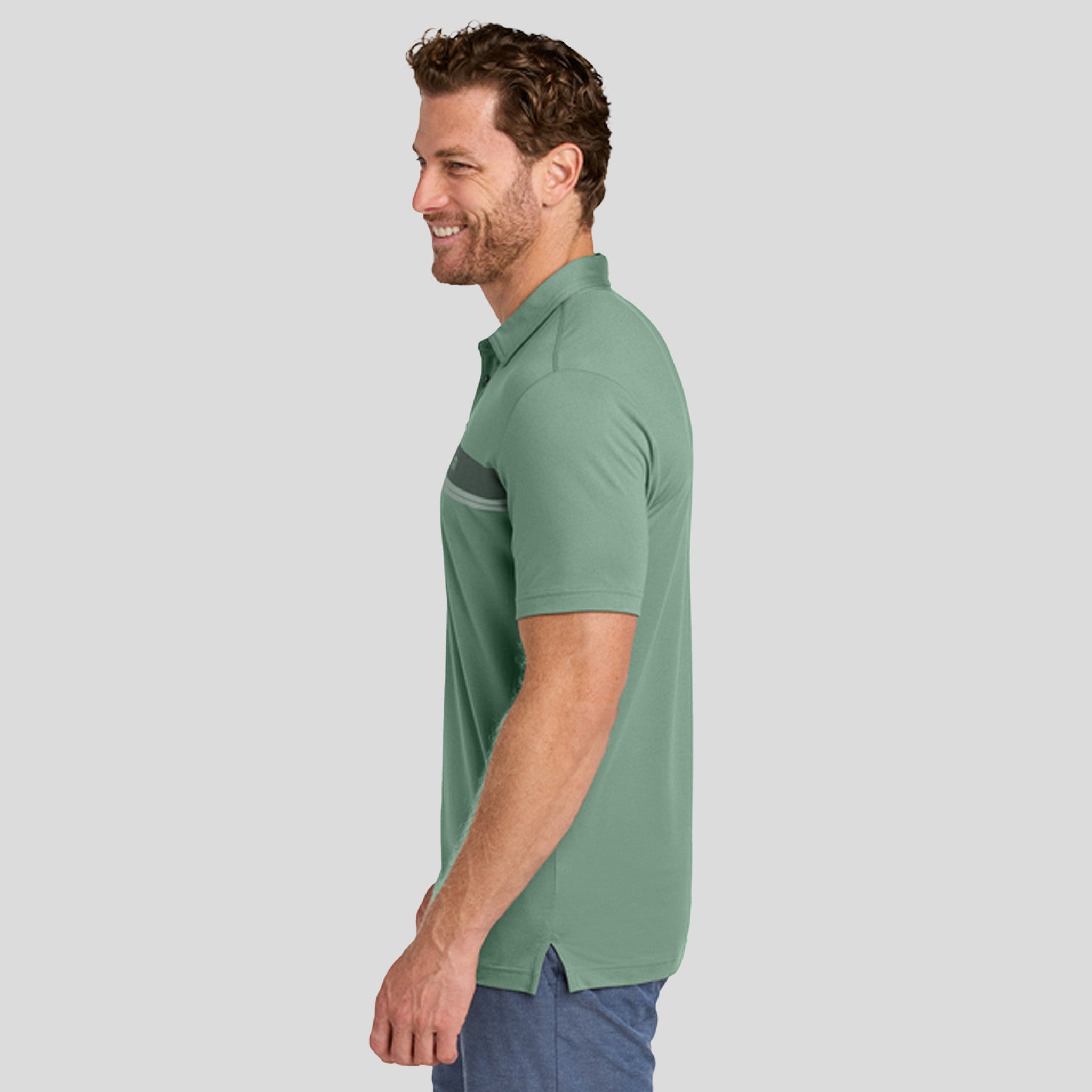 Glenview Stripe Polo | Laurel Green