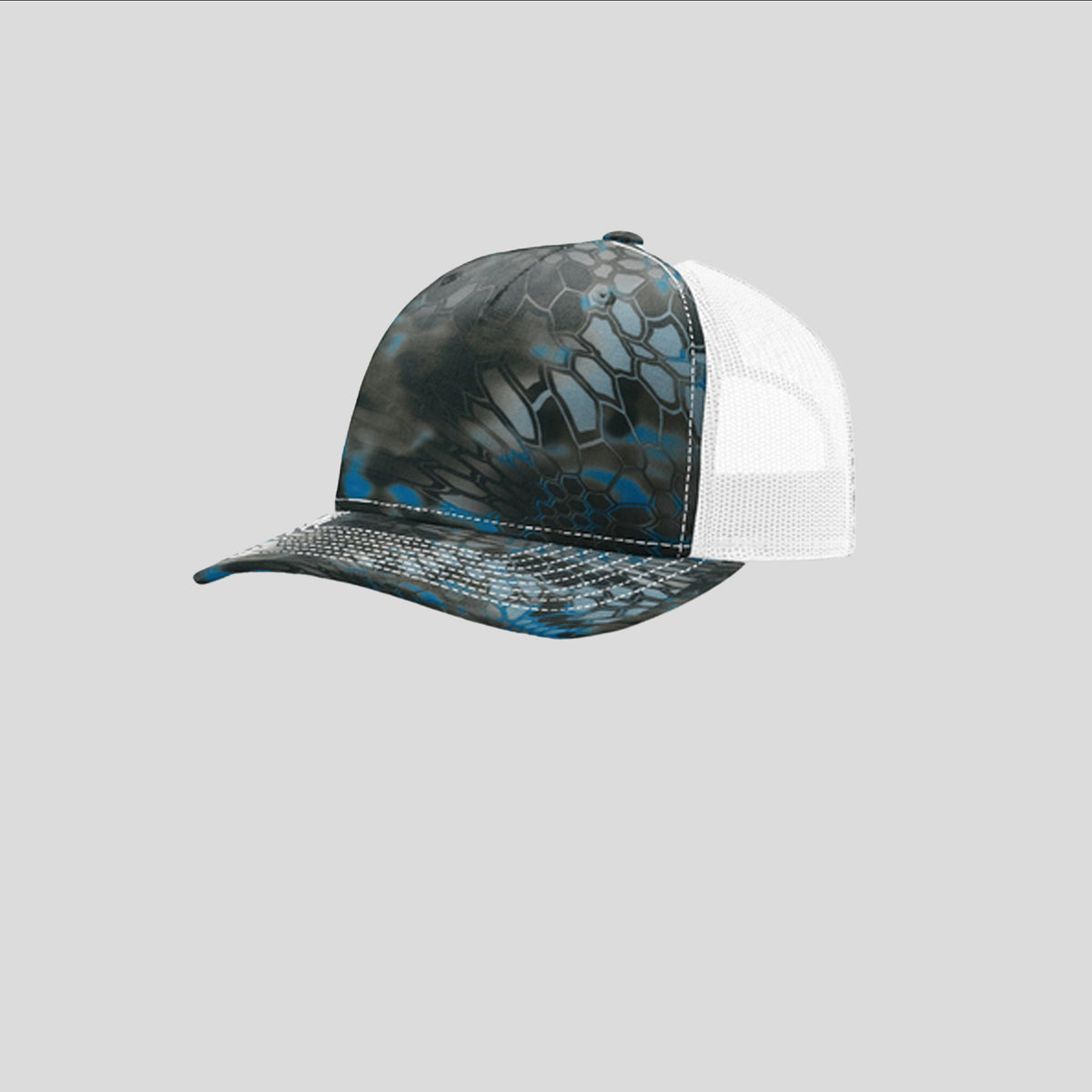 Printed Five-Panel Trucker Hat | Kryptek Neptune/White
