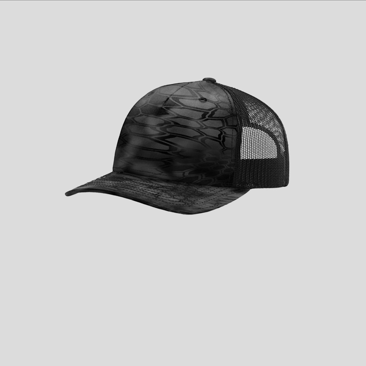 Printed Five-Panel Trucker Hat | Kryptek Typhon/Black