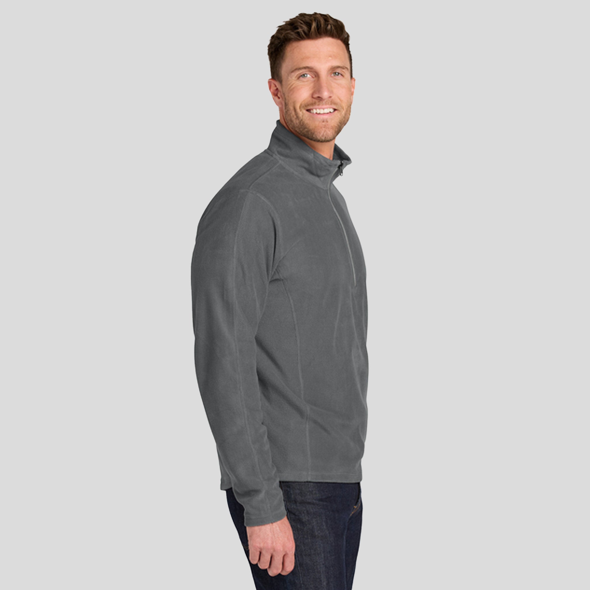 Microfleece 1/2-Zip Pullover | Pearl Grey