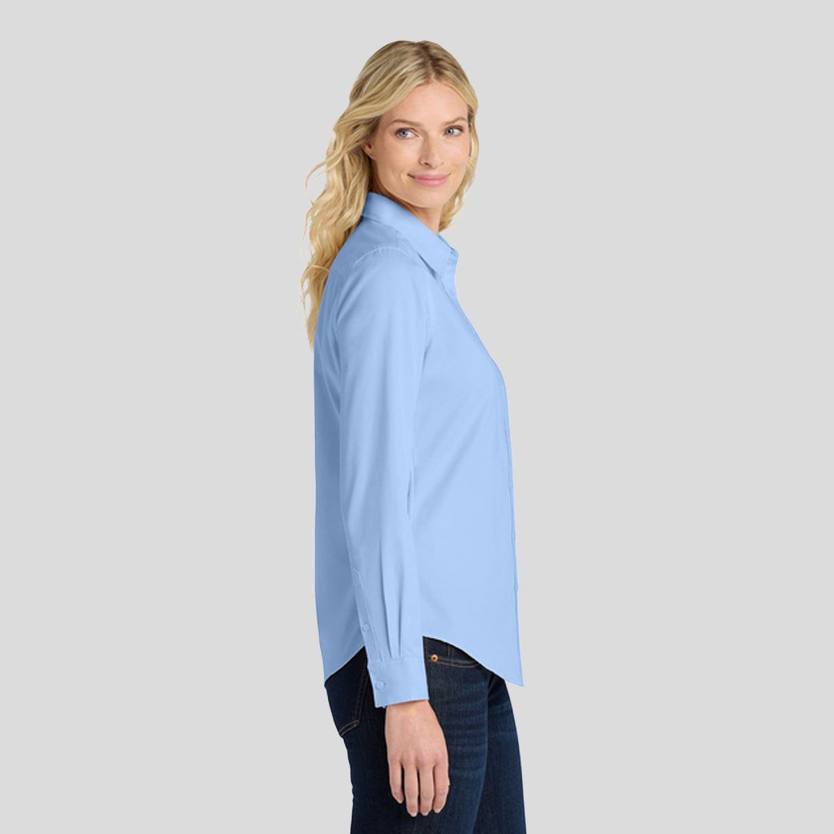 Women's Long Sleeve Easy Care Shirt | Light Blue/Light Stone