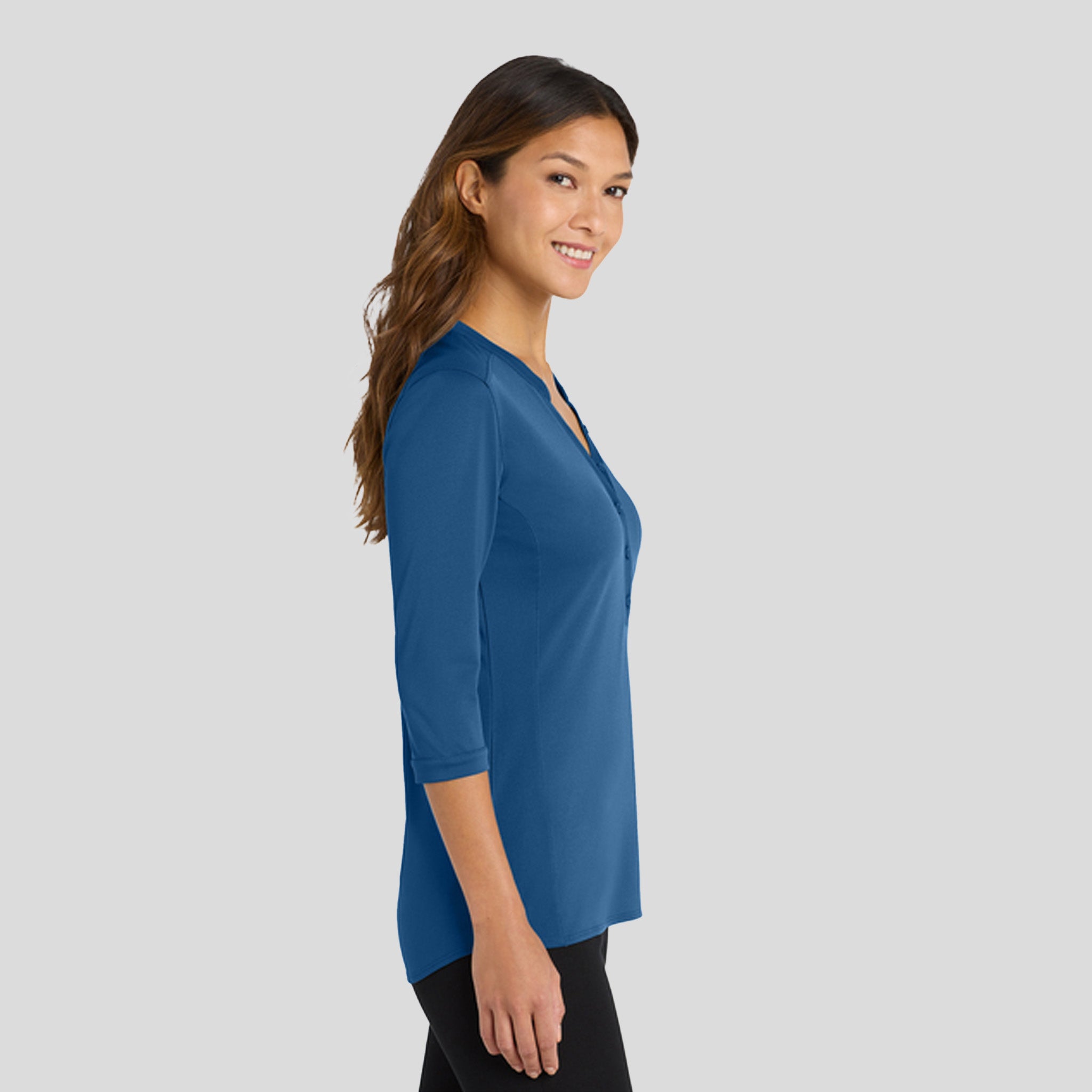 Women's UV Choice Pique Henley | True Blue