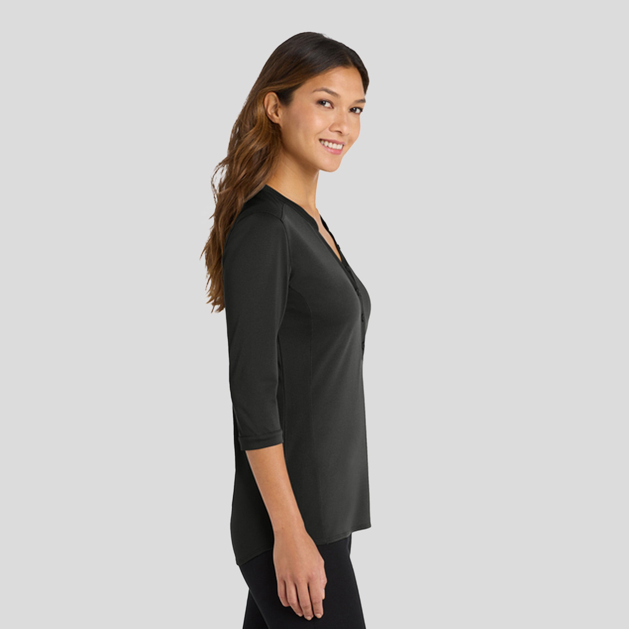 Women's UV Choice Pique Henley | Black