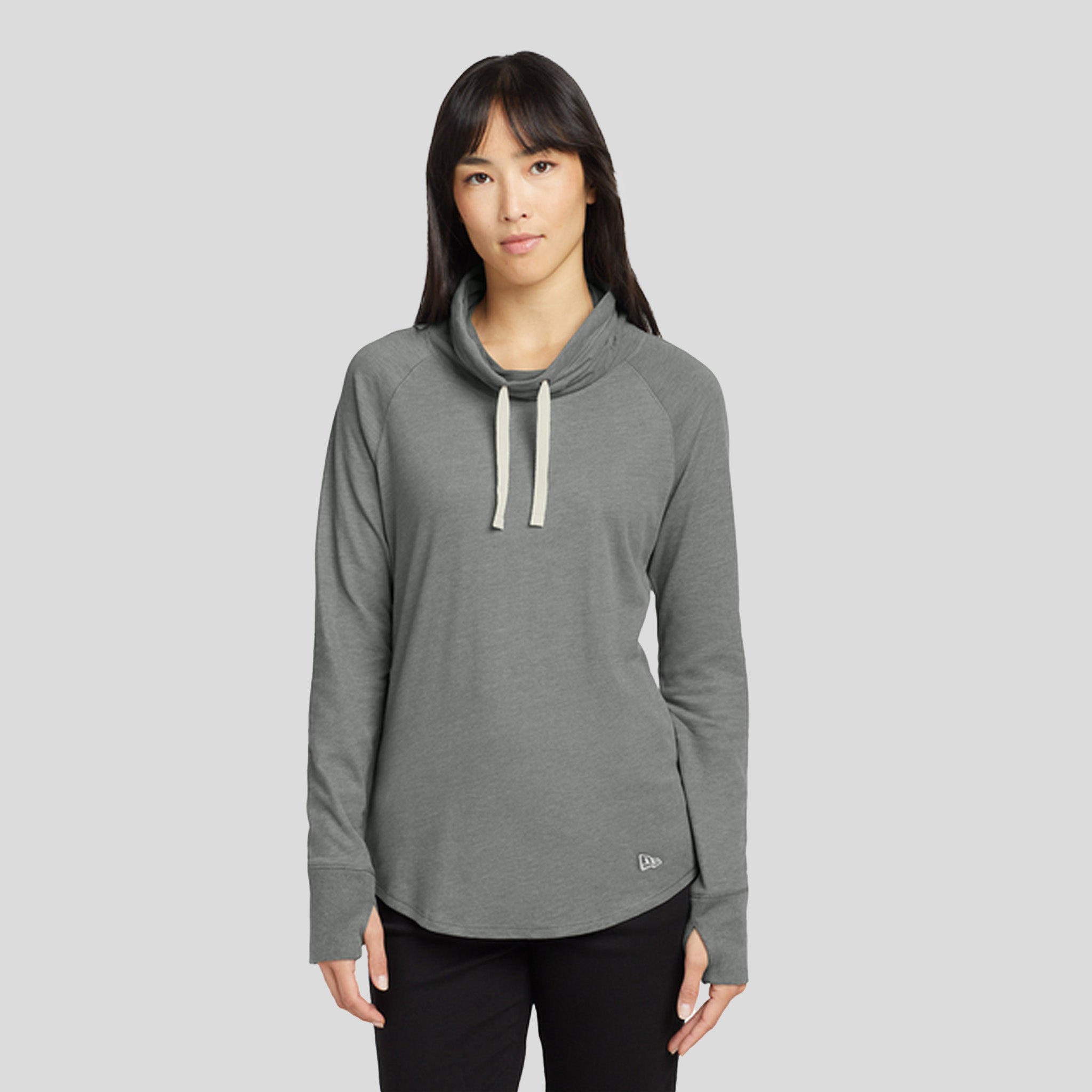 Women's Sueded Cotton Blend Cowl Tee | Shadow Grey Heather