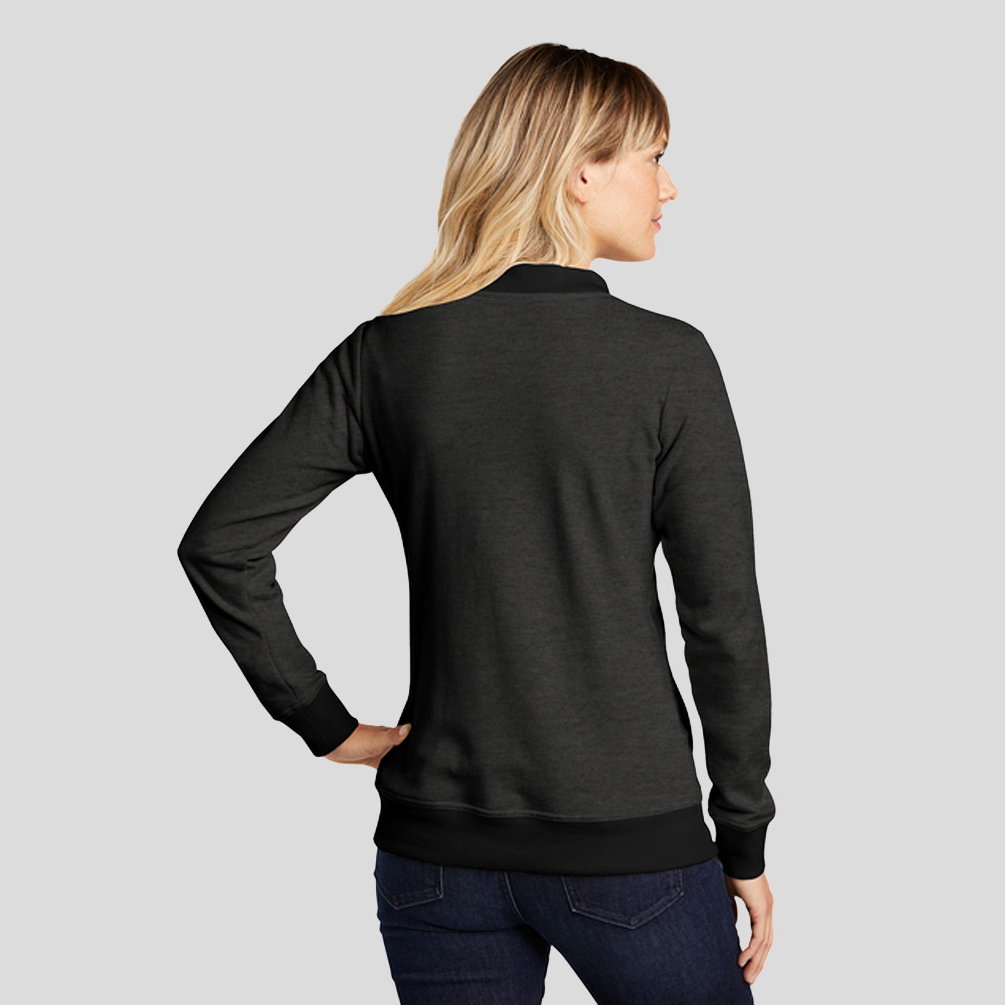 Women's Lightweight French Terry Bomber | Heather Black