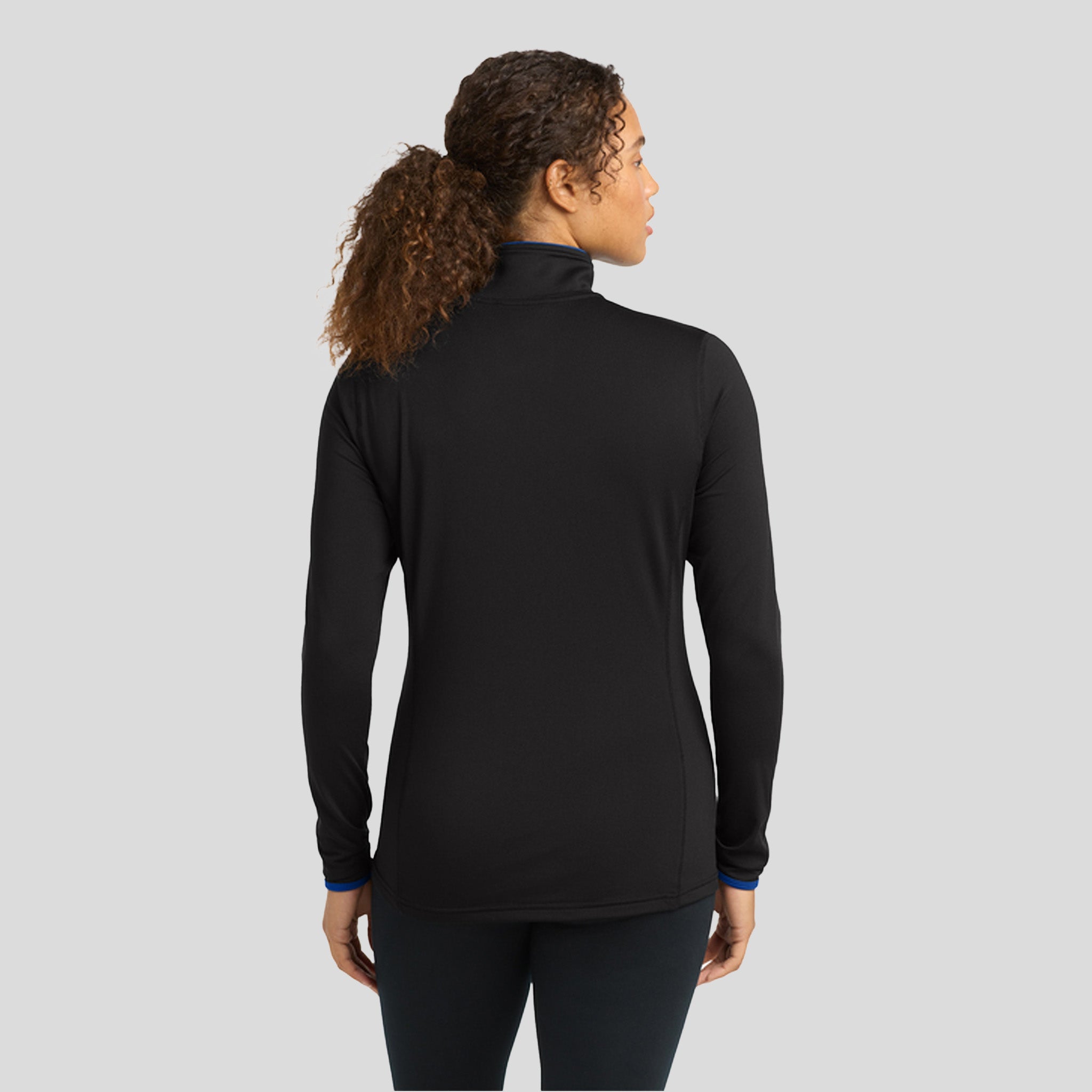 Women's Sport-Wick® Stretch Contrast Full-Zip Jacket | Black/True Royal