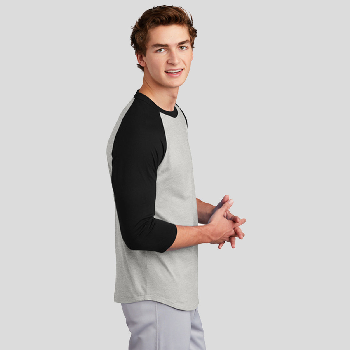 Colorblock Raglan Jersey | Heather Grey/Black