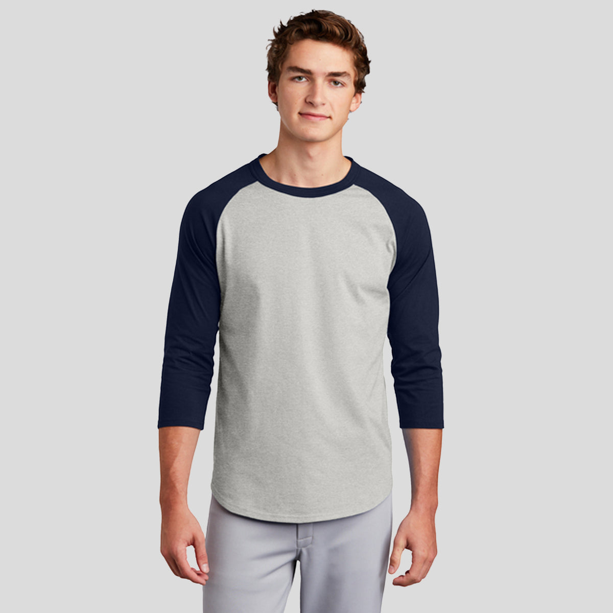 Colorblock Raglan Jersey | Heather Grey/Navy